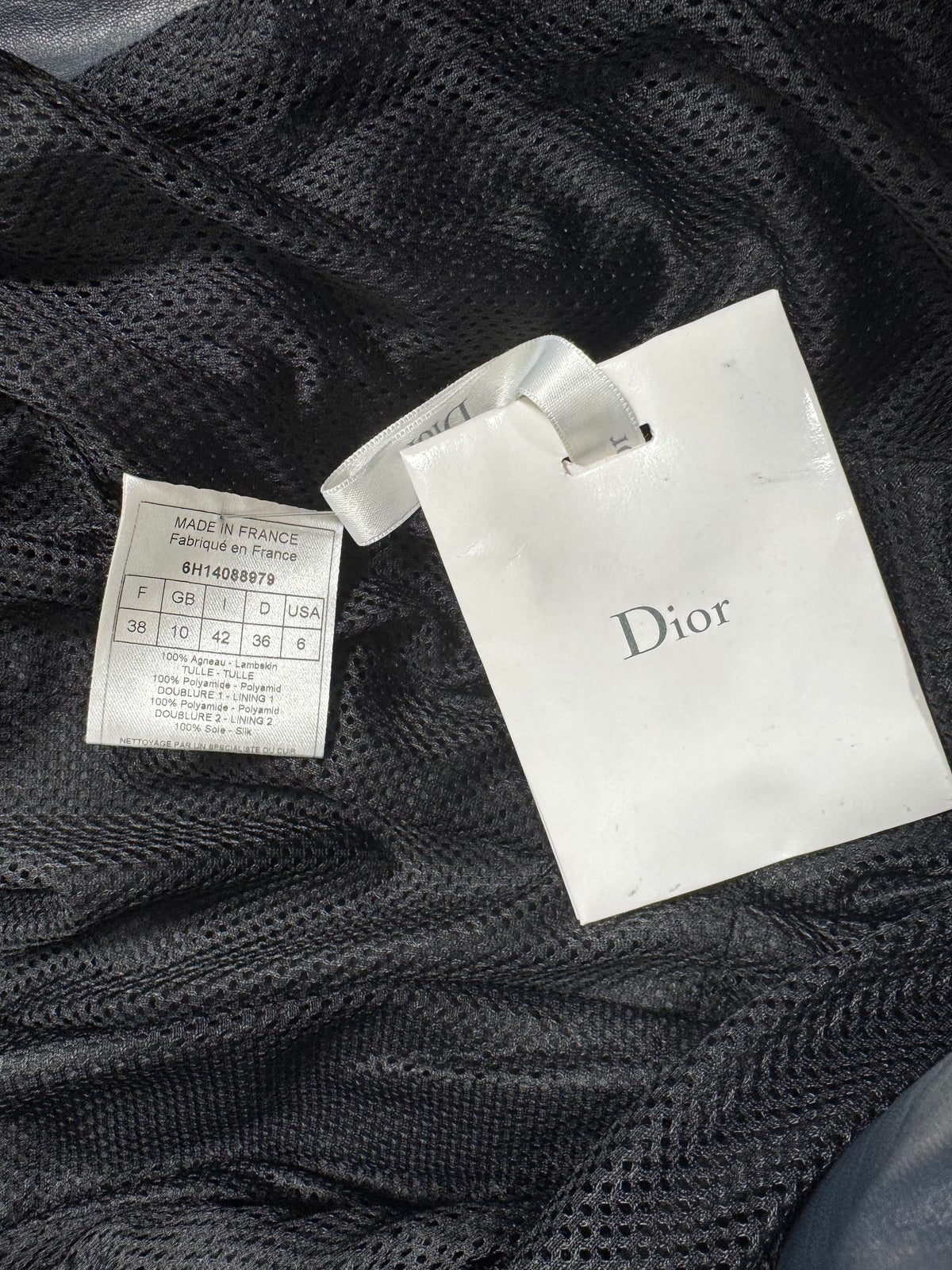 NWT F/W 2006 RARE Christian Dior x John Galliano Runway Iridescent Black Laser Cut-Out Wide Collar & Belt Buckle Trench Coat Jacket