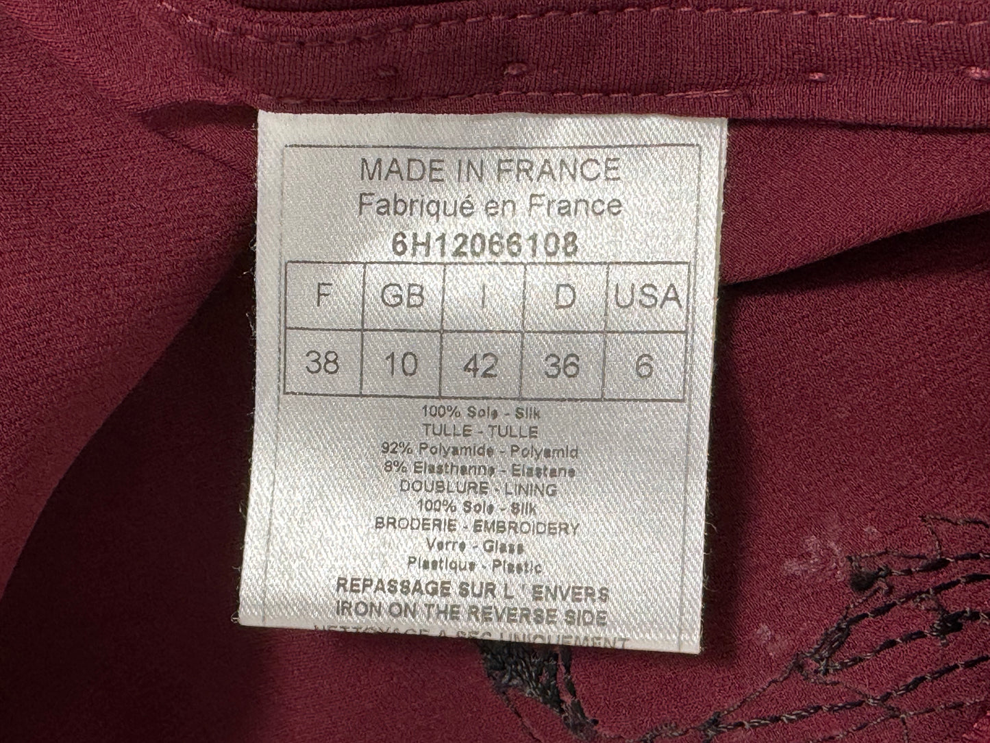 F/W 2006 Christian Dior x John Galliano Runway Sheer Red Beaded Tattoo Silk Embroidered Ruffle Gown Dress