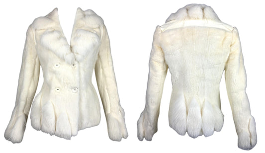 F/W 2006 Christian Dior by John Galliano Winter White Mink & Fox Fur Coat Jacket
