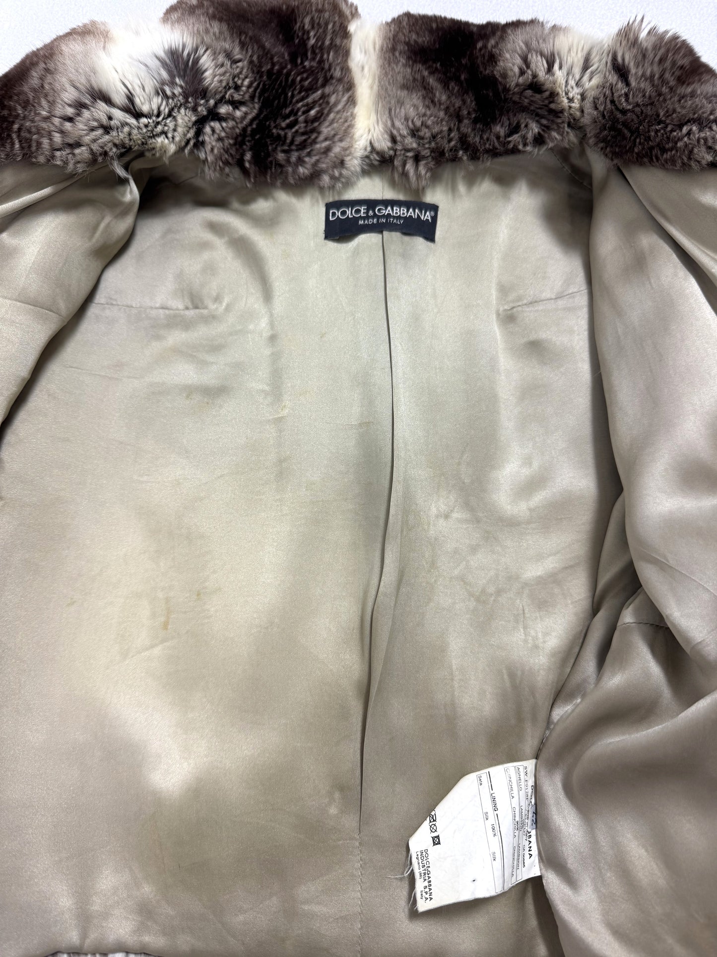 F/W 2006 Dolce & Gabbana Runway Chinchilla Fur Cropped Chubby Coat Jacket