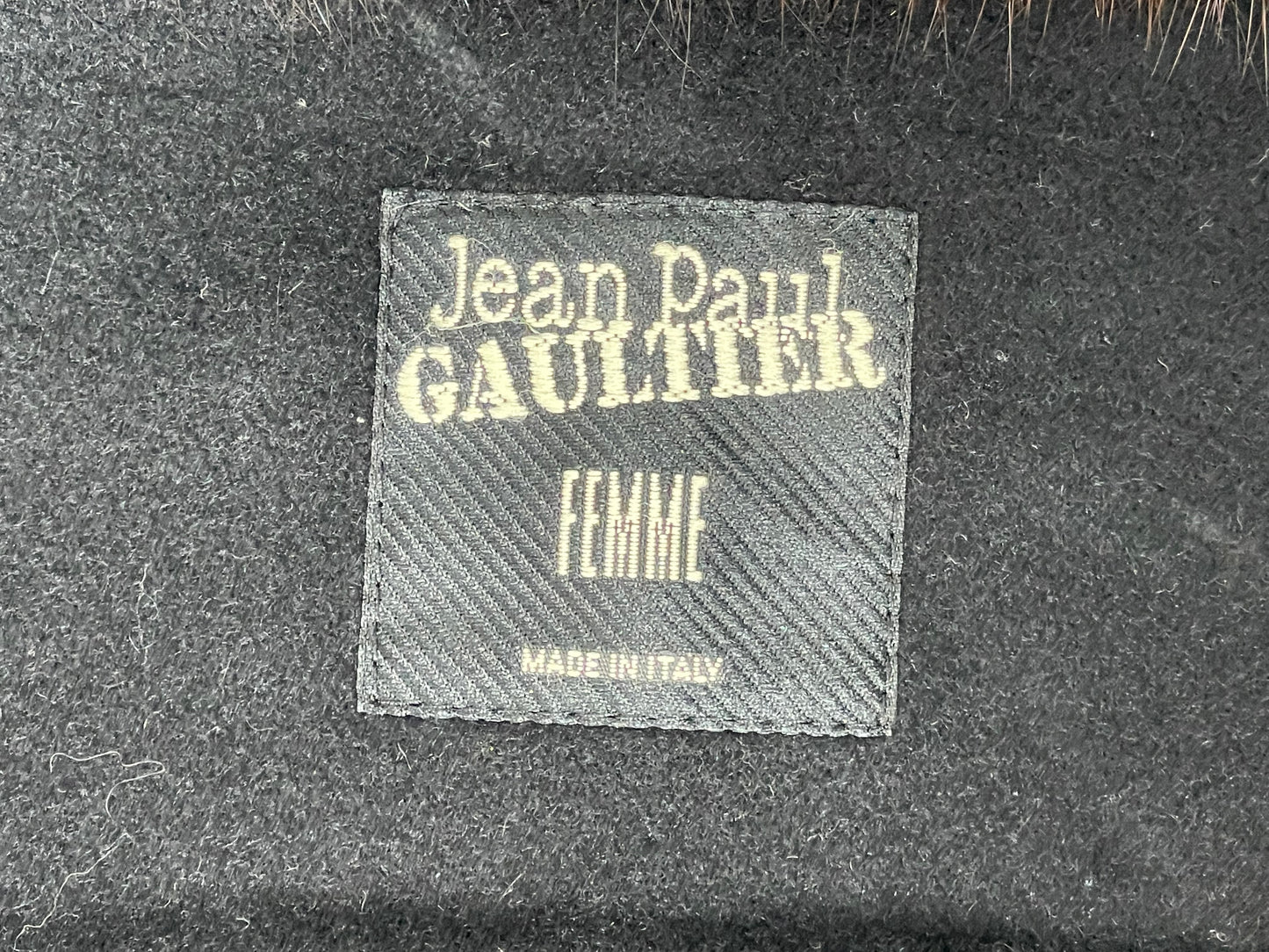 F/W 2006 Jean Paul Gaultier Haute Couture Runway Mink Fur Black Boat Neck Princess Coat