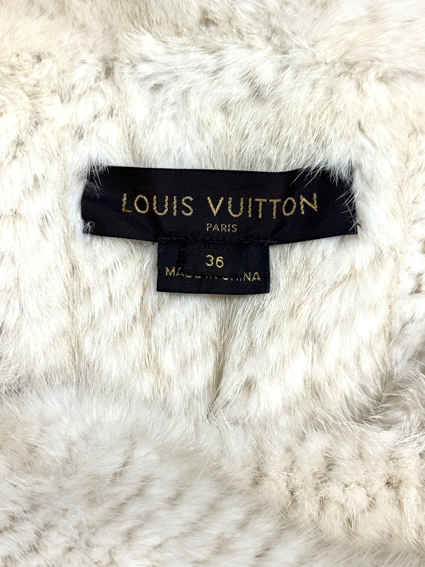 F/W 2006 Louis Vuitton x Marc Jacobs Runway Winter White Mink Fur Boat Neck Cropped Sweater Top