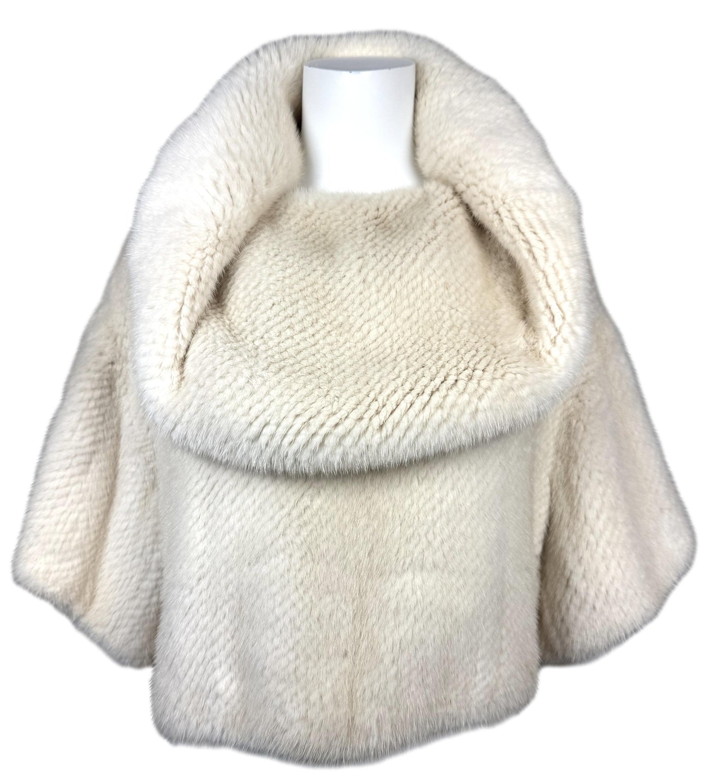 F/W 2006 Louis Vuitton x Marc Jacobs Runway Winter White Mink Fur Boat Neck Cropped Sweater Top