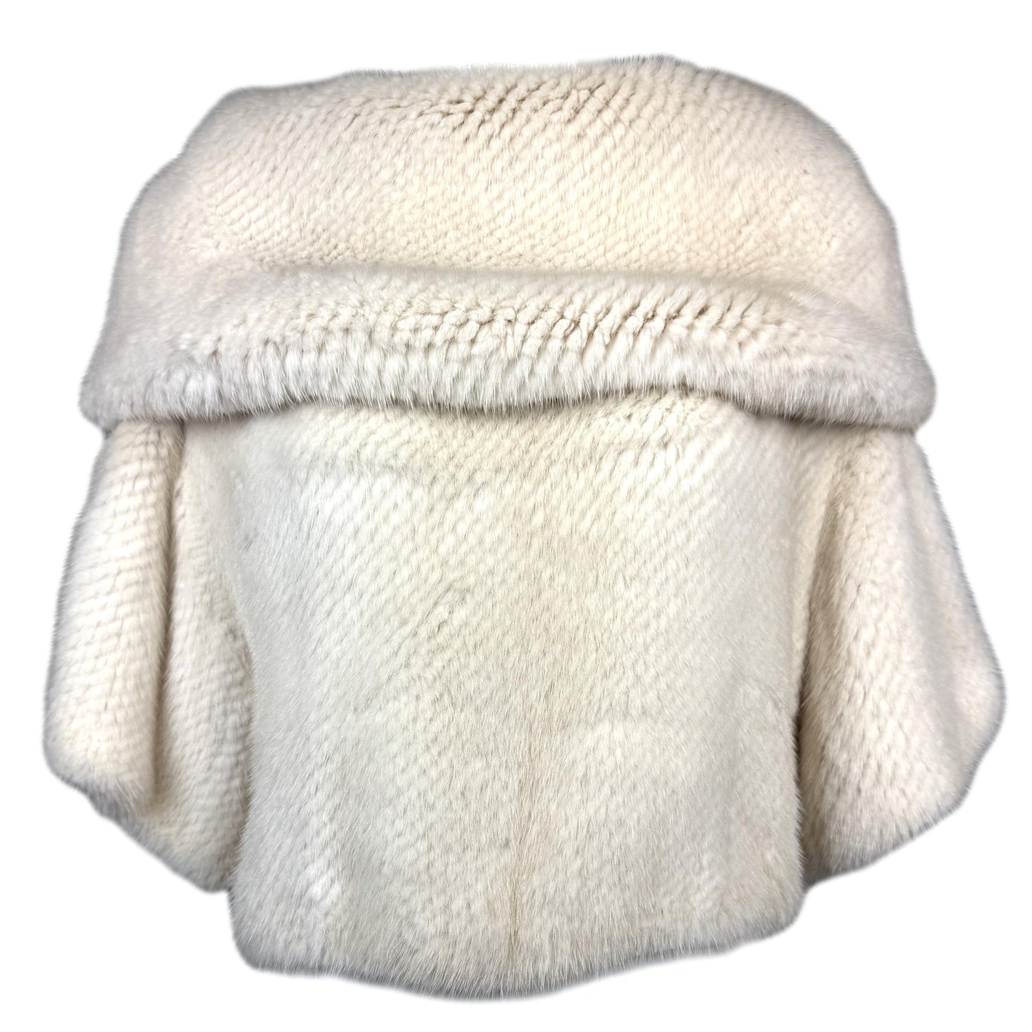 F/W 2006 Louis Vuitton x Marc Jacobs Runway Winter White Mink Fur Boat Neck Cropped Sweater Top