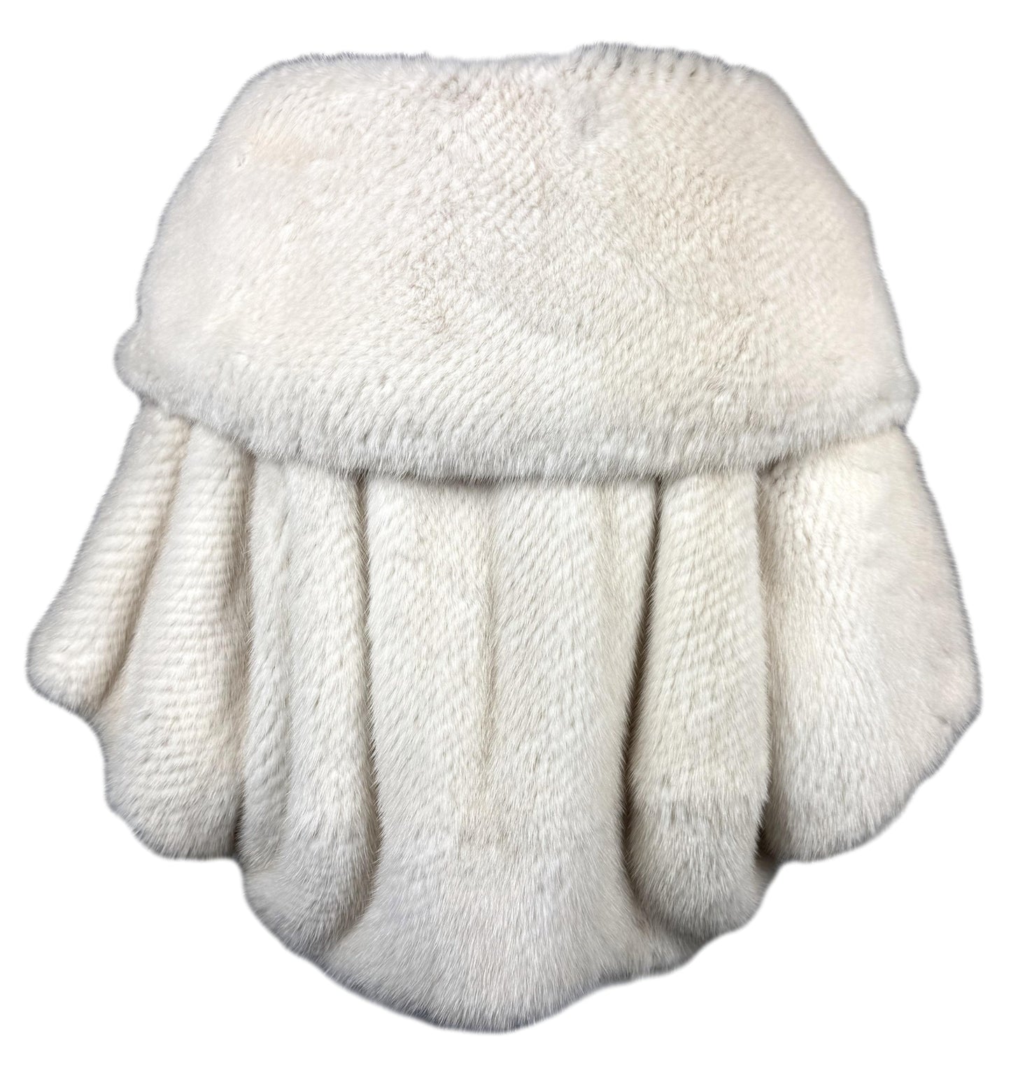 F/W 2006 Louis Vuitton x Marc Jacobs Runway Winter White Mink Fur Boat Neck Cropped Sweater Top