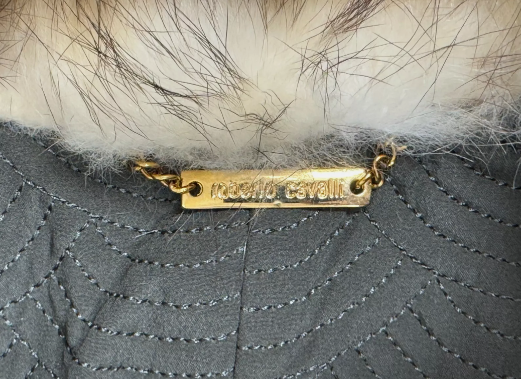 F/W 2006 Roberto Cavalli Runway Green & Gold Velvet Fur Collar Coat Jacket