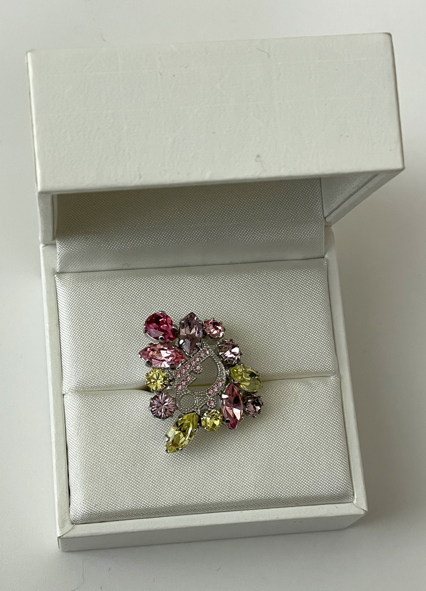 F/W 2007 Christian Dior by John Galliano Haute Couture Runway Large Pastel Crystal Earrings Bracelet & Ring Set