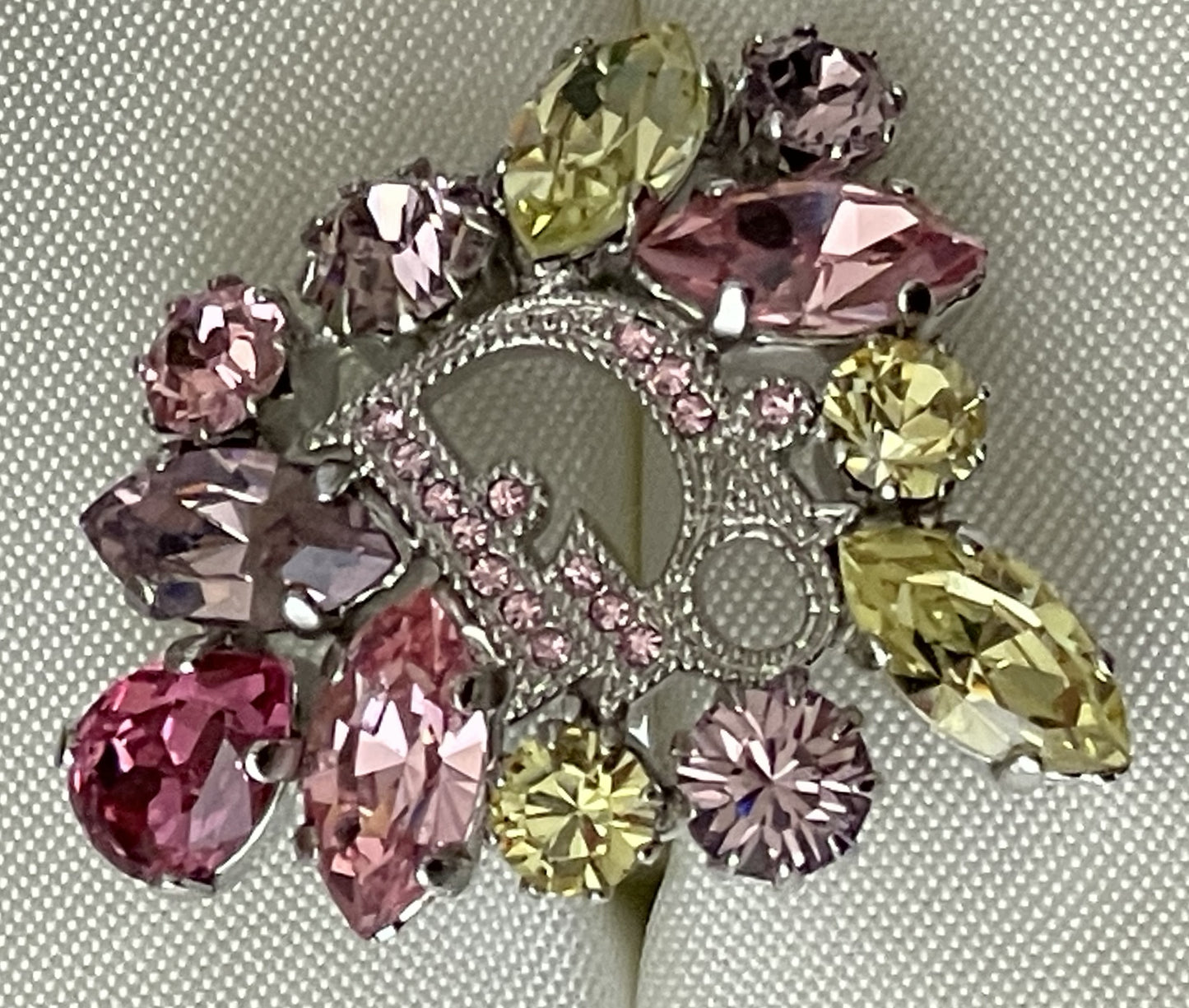 F/W 2007 Christian Dior by John Galliano Haute Couture Runway Large Pastel Crystal Earrings Bracelet & Ring Set