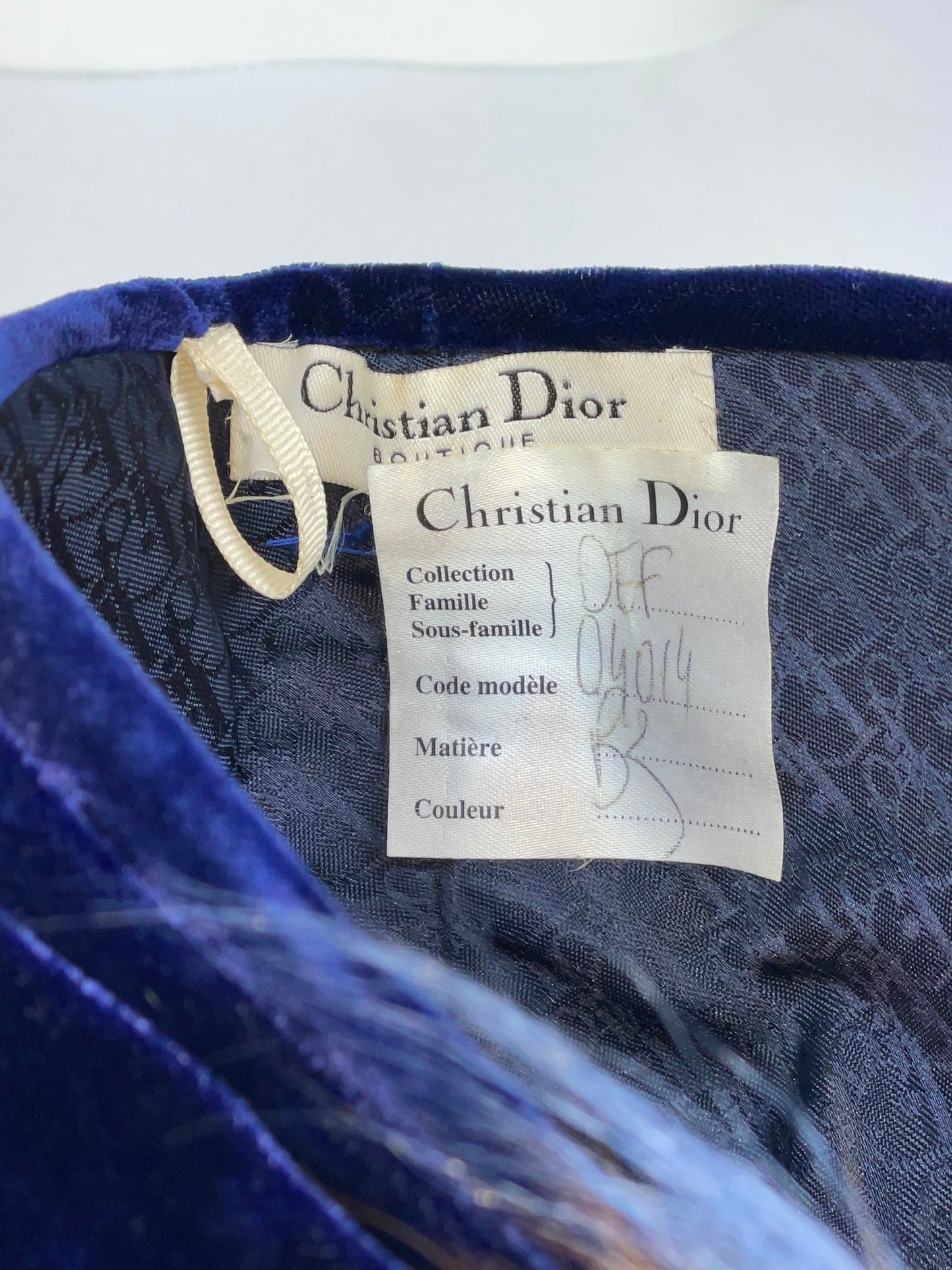 F/W 2007 Christian Dior by John Galliano Runway Flapper 20's Style Velvet Mohawk Fur Turban Hat