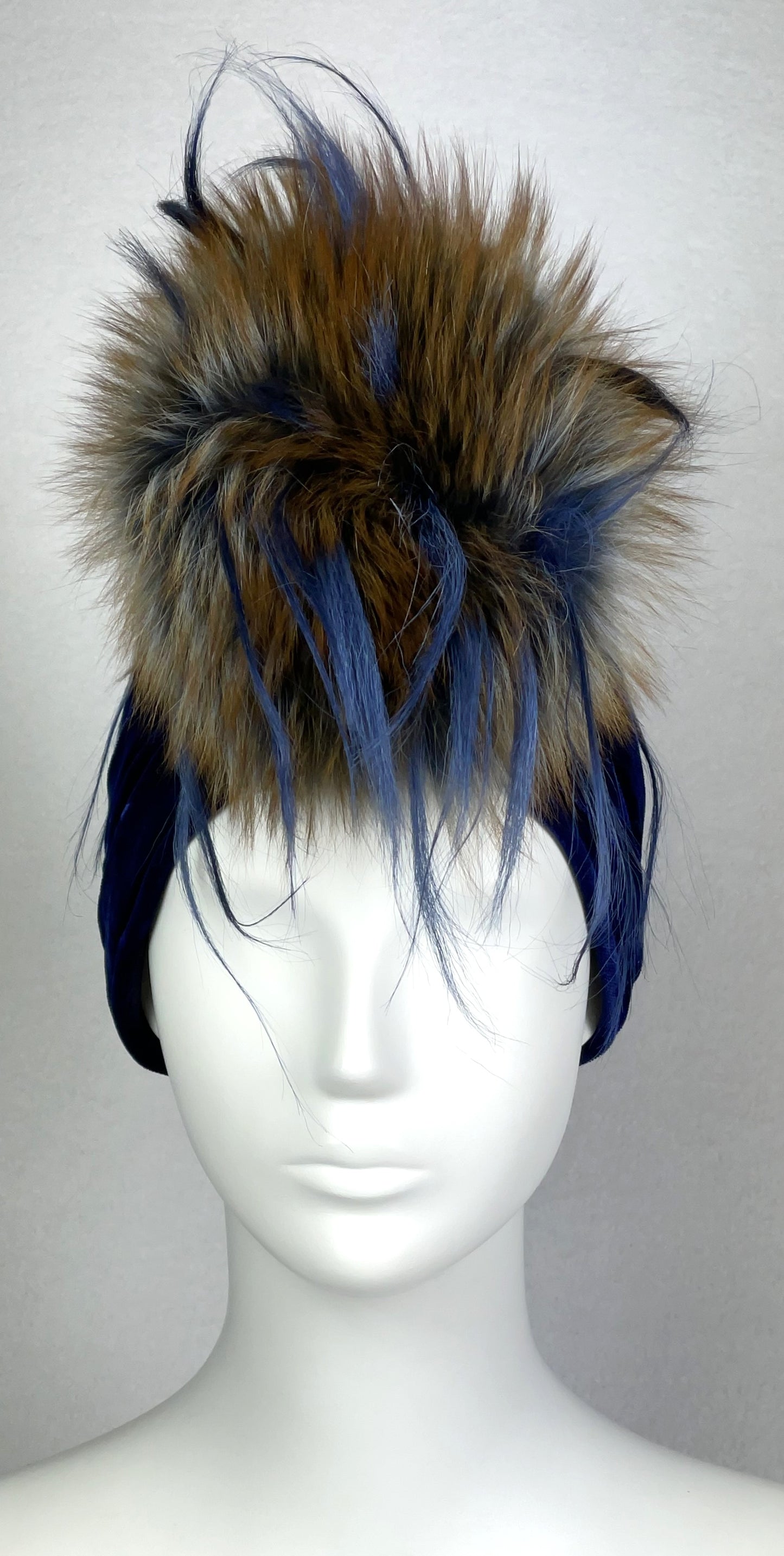 F/W 2007 Christian Dior by John Galliano Runway Flapper 20's Style Velvet Mohawk Fur Turban Hat