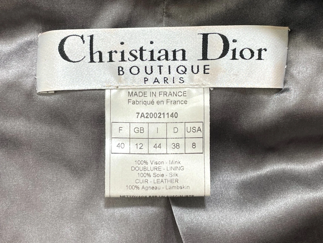 F/W 2007 Christian Dior by John Galliano Brown Mink & Leather Cropped Pin-Up Jacket