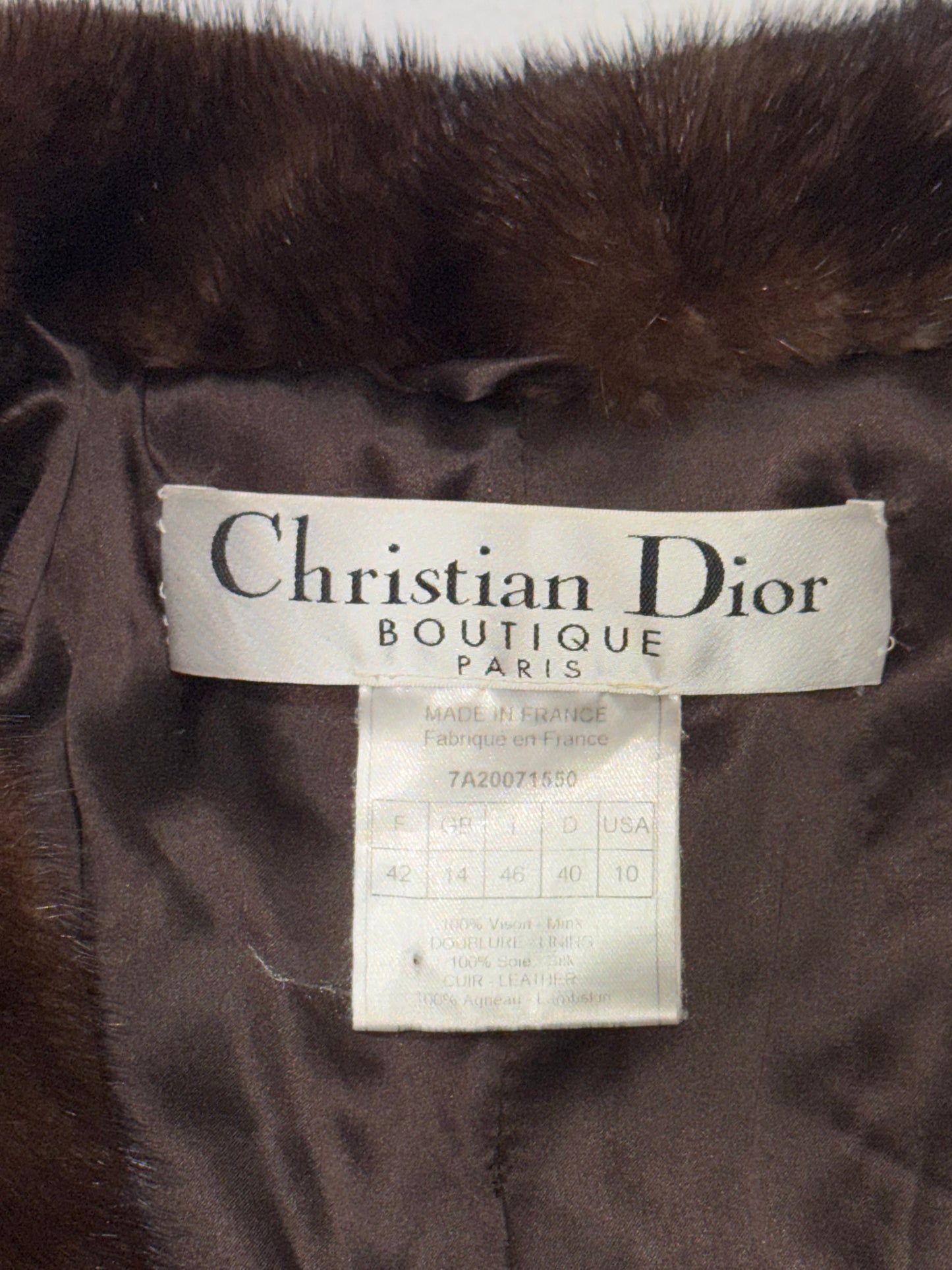 F/W 2007 Christian Dior x John Galliano Brown Mink Fur Short Swing Coat Jacket