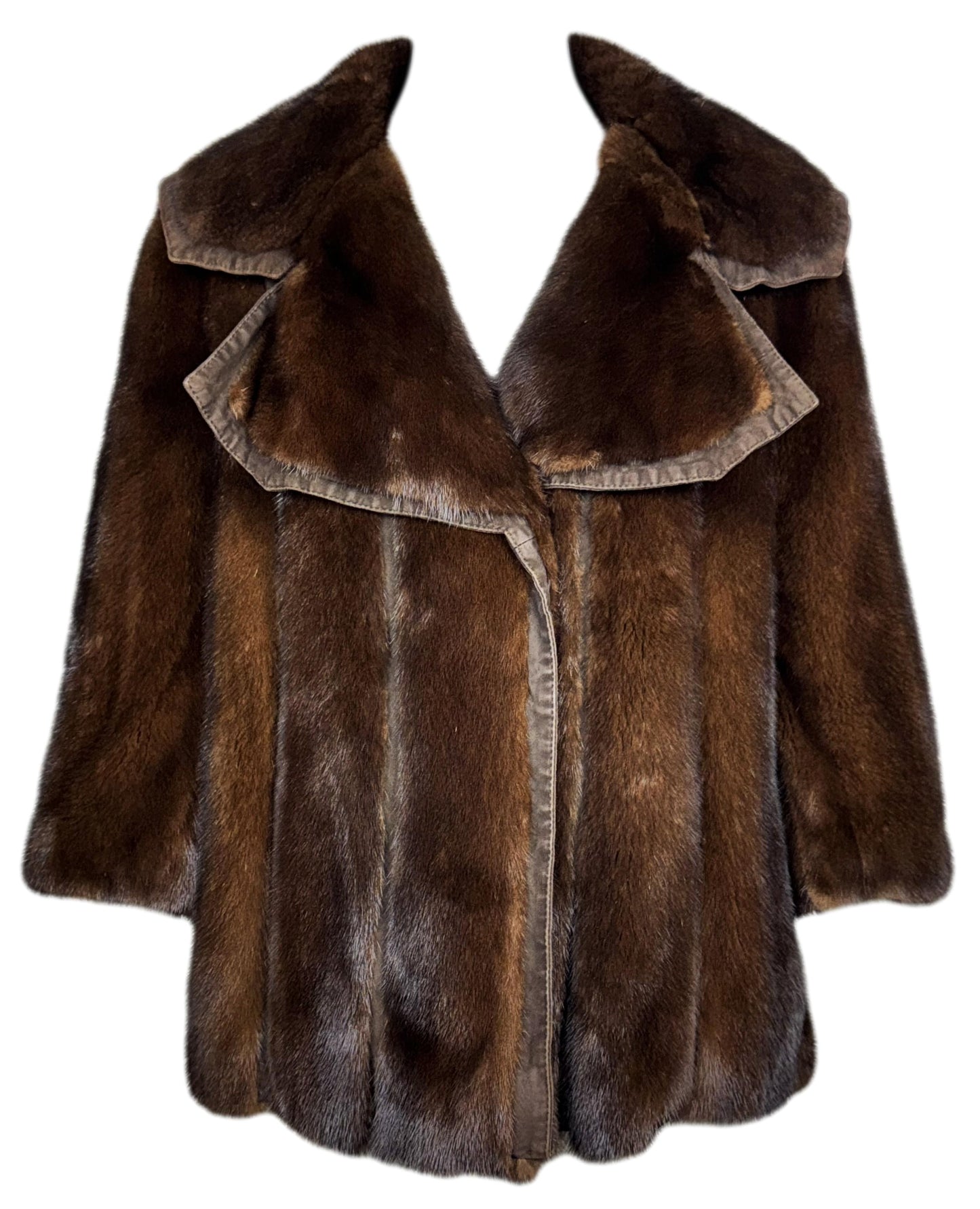 F/W 2007 Christian Dior x John Galliano Brown Mink Fur Short Swing Coat Jacket