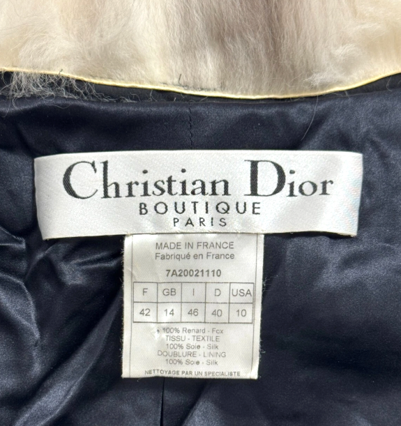 F/W 2007 Christian Dior by John Galliano Black & White Shaggy Fox Fur Jacket Coat