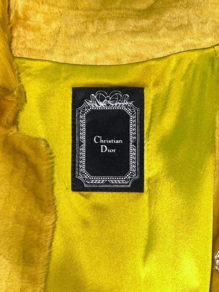 F/W 2007 Christian Dior by John Galliano Runway 60's MOD Style Green Fur Coat
