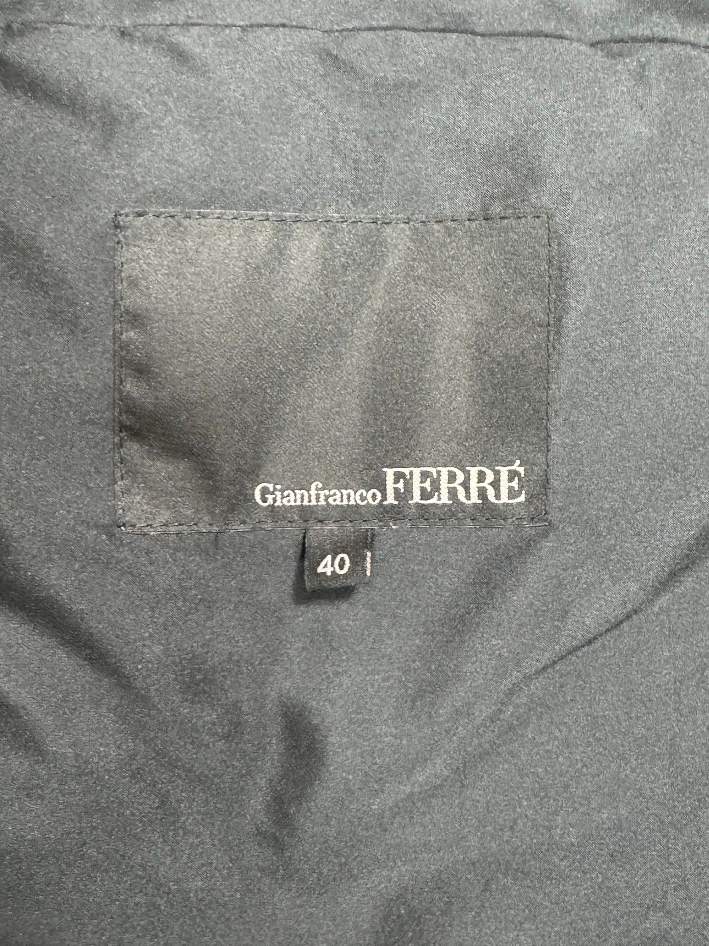 F/W 2007 Gianfranco Ferre NWT Black Wide Neck Off Shoulder Cropped Puffer Jacket Coat