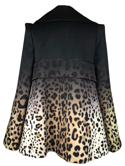 F/W 2007 Givenchy Haute Couture Runway Black & Leopard Ombre Swing Coat Jacket