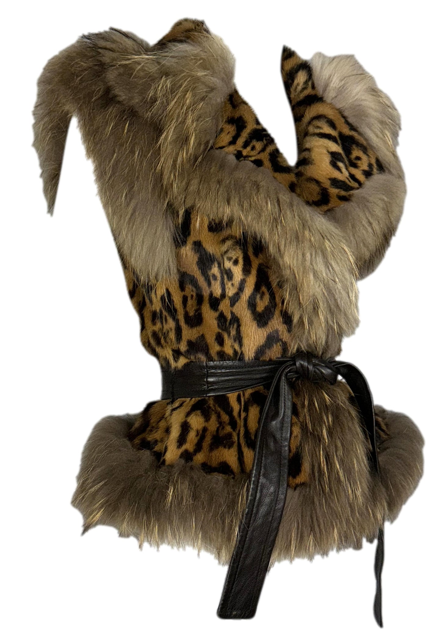 F/W 2007 Valentino Leopard Print Fur Fitted Vest Top