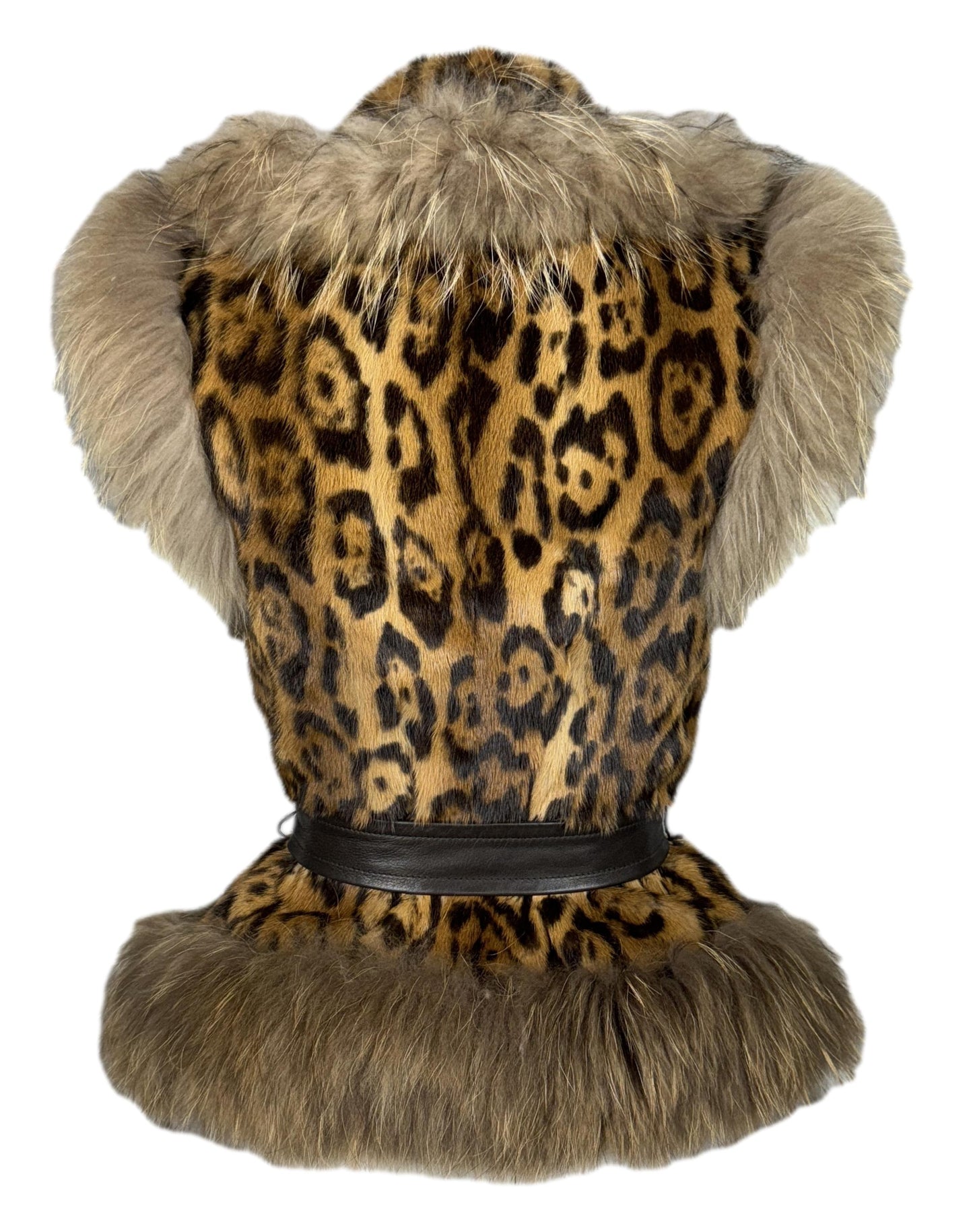 F/W 2007 Valentino Leopard Print Fur Fitted Vest Top