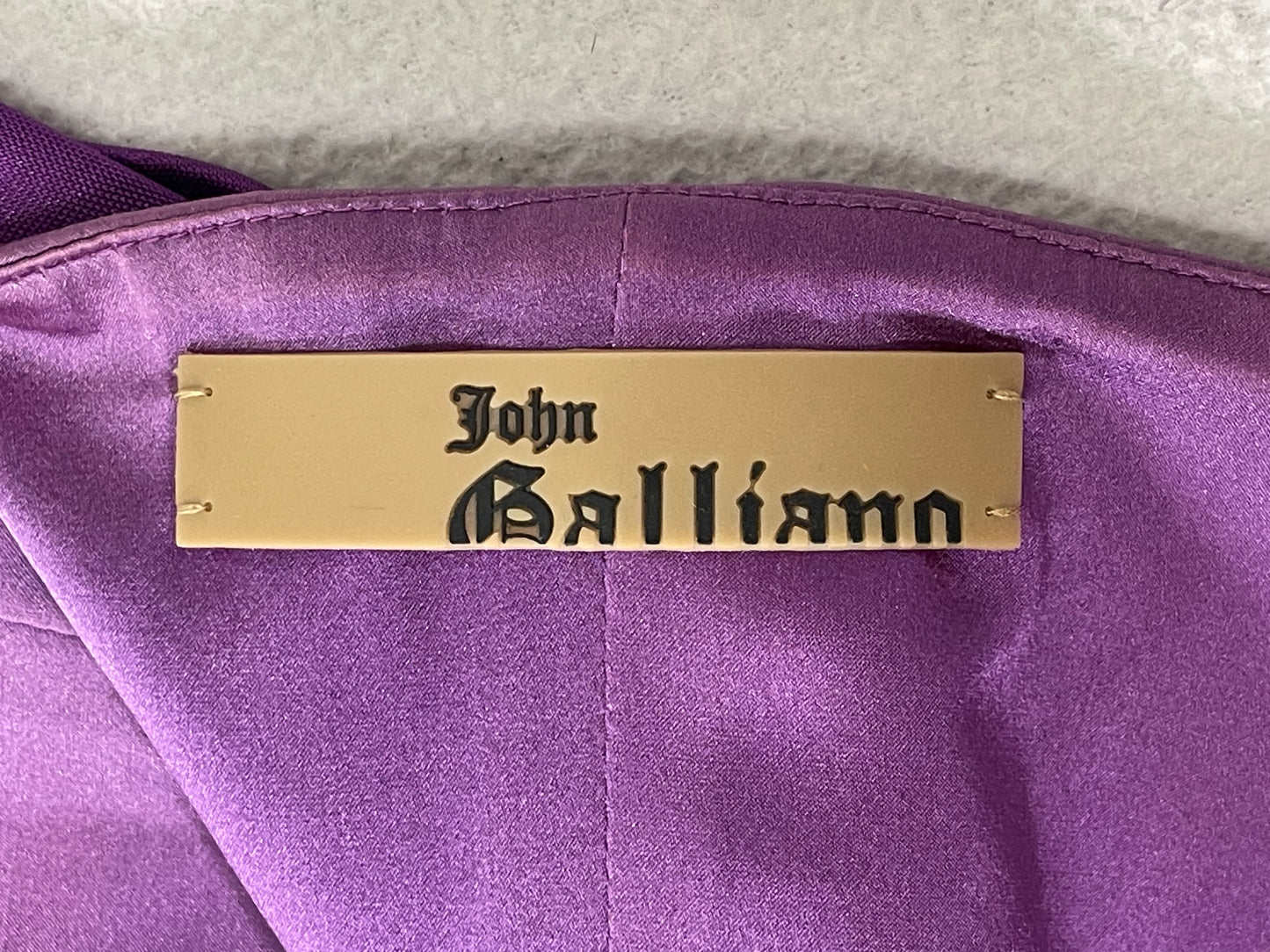 S/S 2007 John Galliano Runway Purple Grecian One Shoulder Cut-Out Mini Dress