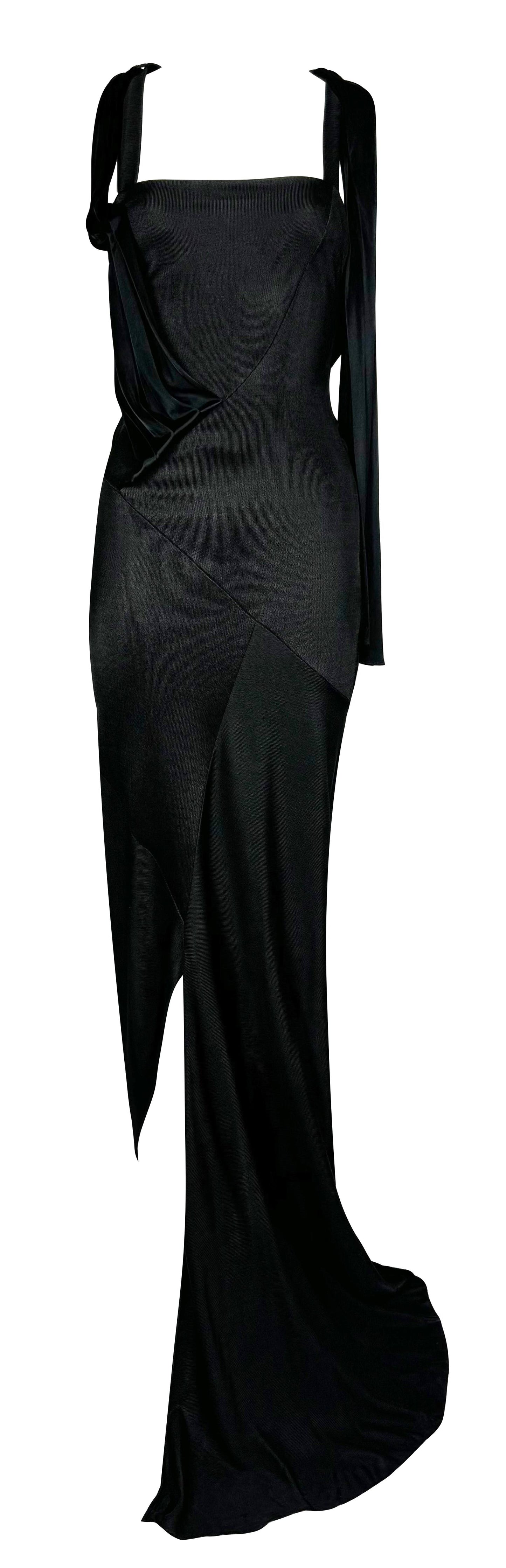 F/W 2008 Balenciaga by Nicolas Ghesquière Black Bodycon Wiggle Stretch Gown Dress w Sash