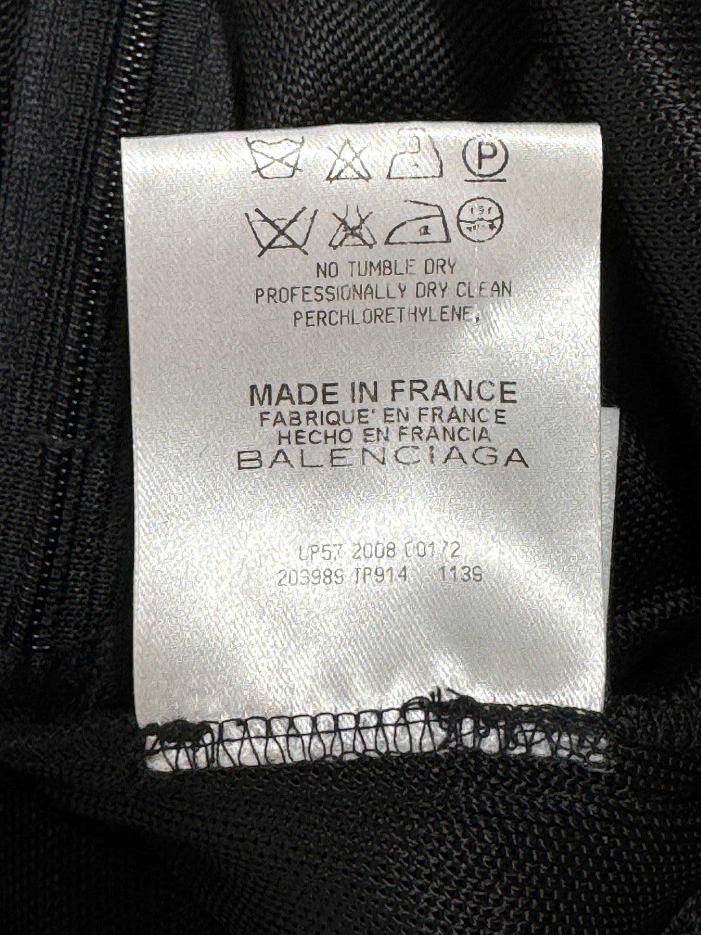 F/W 2008 Balenciaga by Nicolas Ghesquière Black Bodycon Wiggle Stretch Gown Dress w Sash