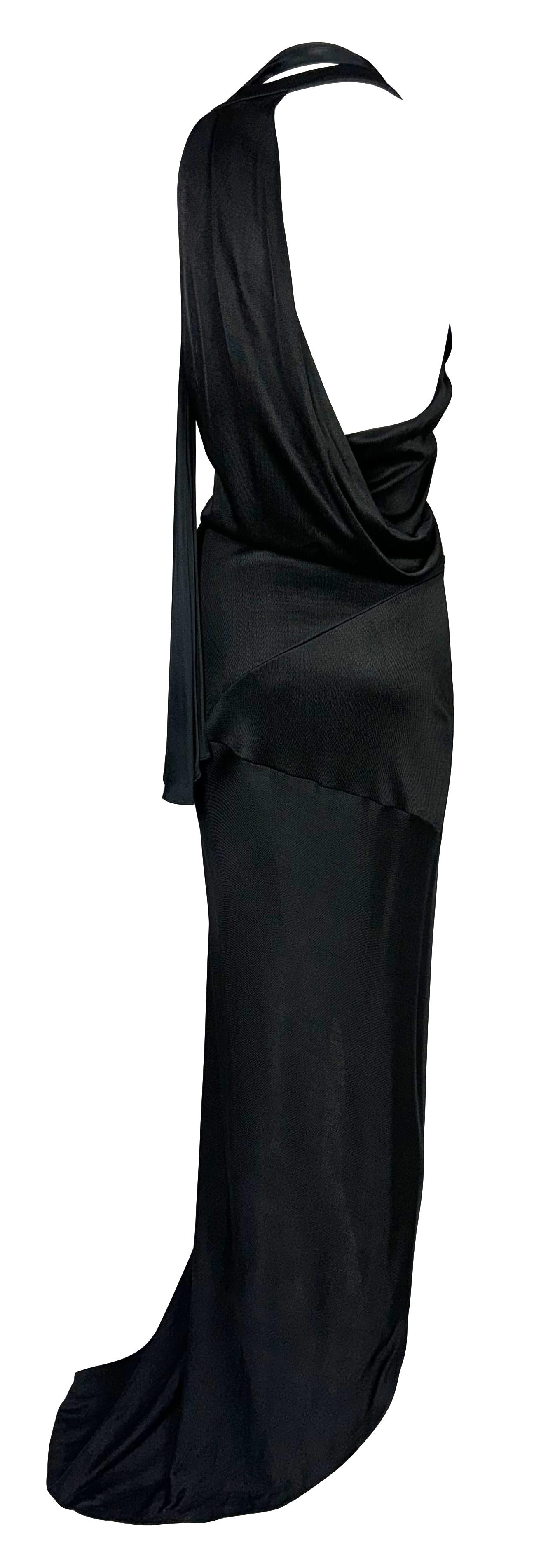 F/W 2008 Balenciaga by Nicolas Ghesquière Black Bodycon Wiggle Stretch Gown Dress w Sash