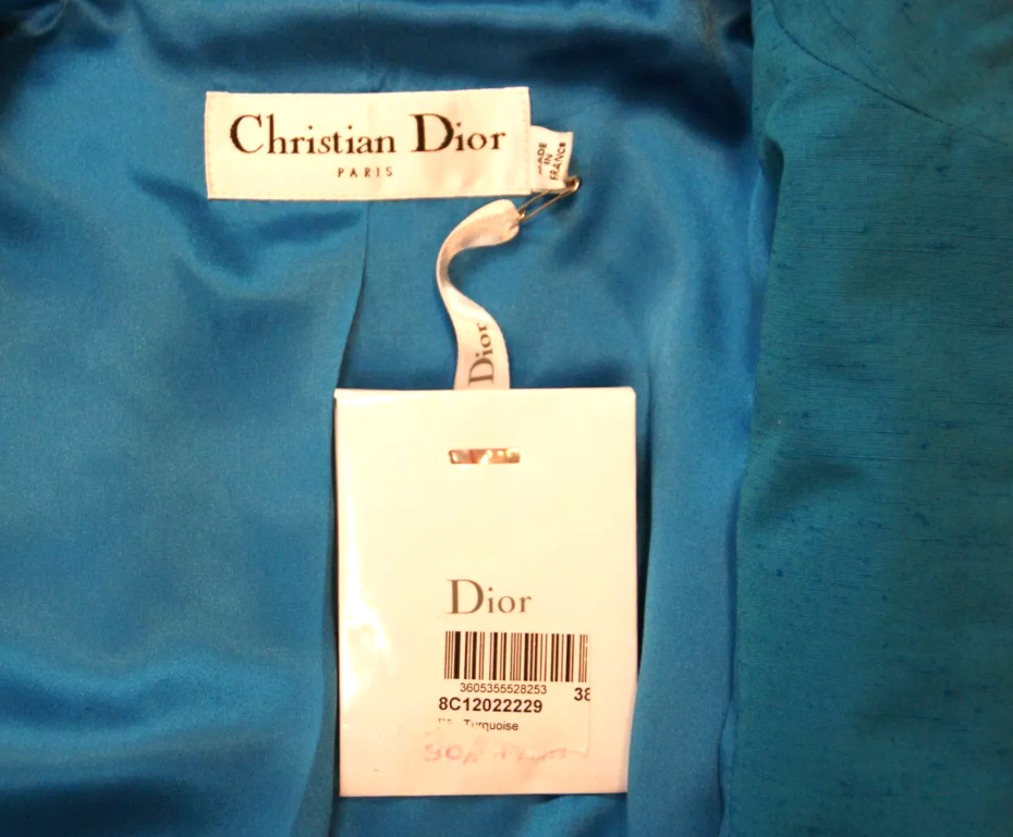 NWT Cruise 2008 Christian Dior by John Galliano Runway Blue Raj Beaded Embellished Dress Jacket