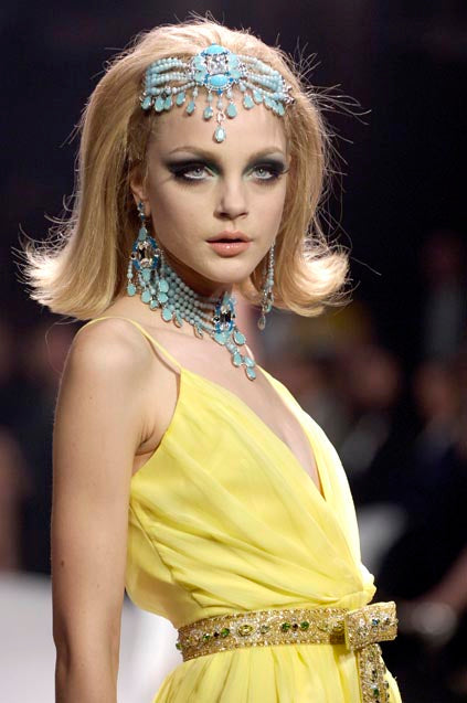 2008 Cruise Christian Dior x John Galliano Resort Collection Large Sea Green Stone Hoop Earrings