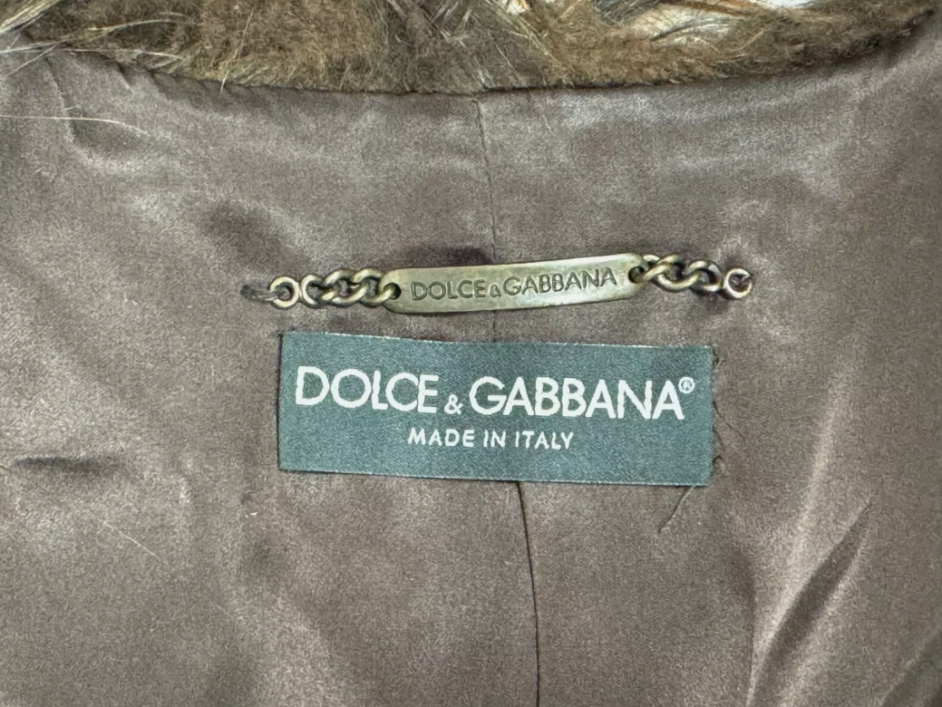 F/W 2008 Dolce & Gabbana Runway Brown Shaggy Fur Long Vest Coat