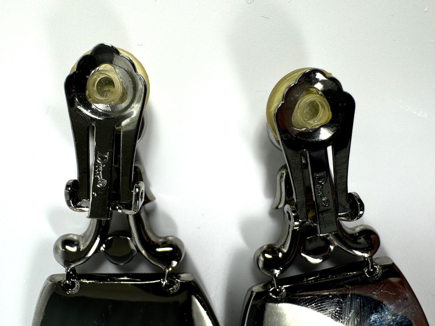 S/S 2008 Christian Dior by John Galliano Runway 20's Art Deco Style Large Onyx Earrings & Ring Set