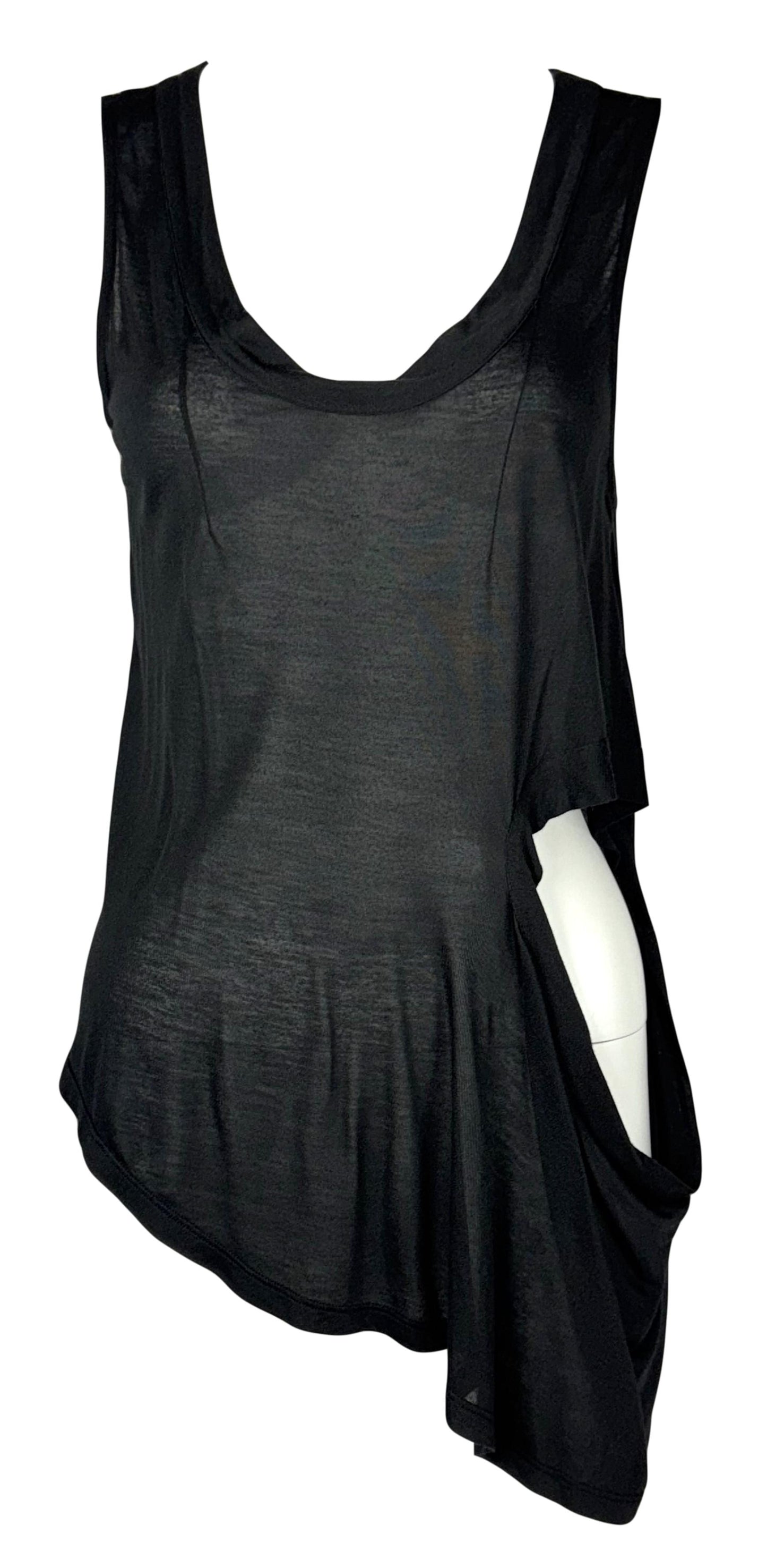 2009 Alexander McQueen Black Slouchy Cut-Out Modal Tunic Top