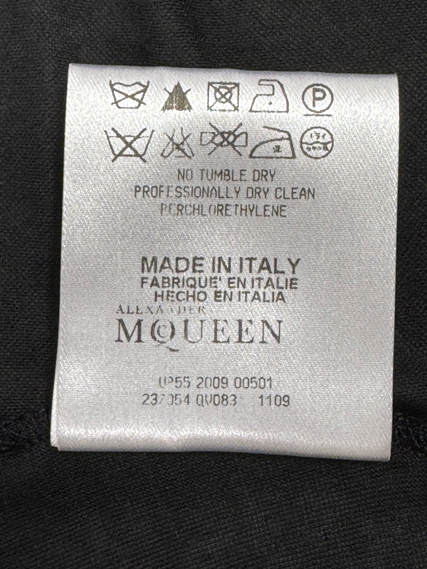 2009 Alexander McQueen Black Slouchy Cut-Out Modal Tunic Top