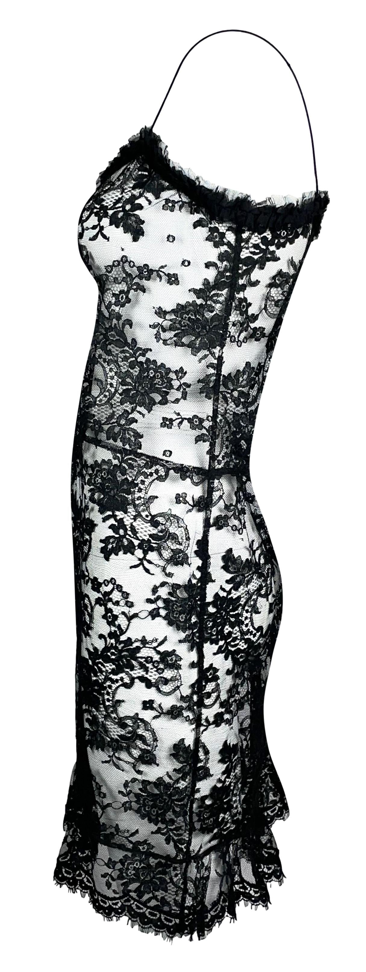 C. 2009 Balenciaga by Nicolas Ghesquière Sheer Black Lace Dress