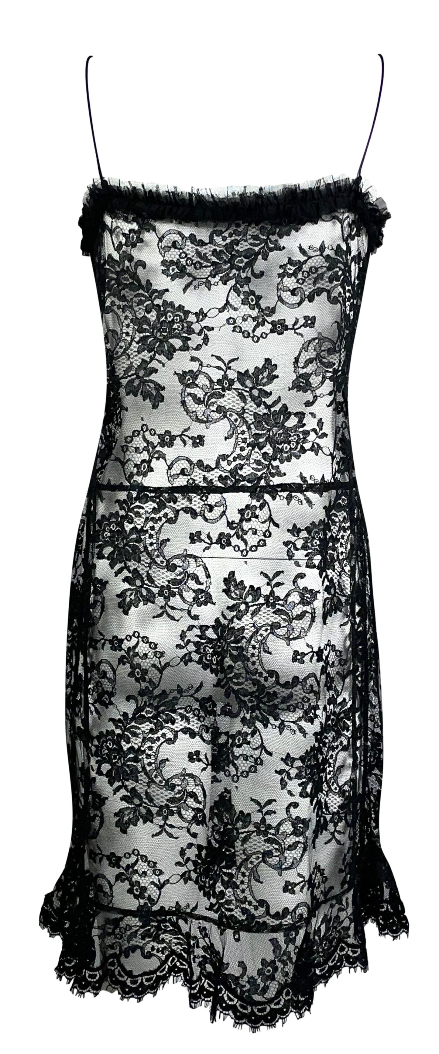 C. 2009 Balenciaga by Nicolas Ghesquière Sheer Black Lace Dress