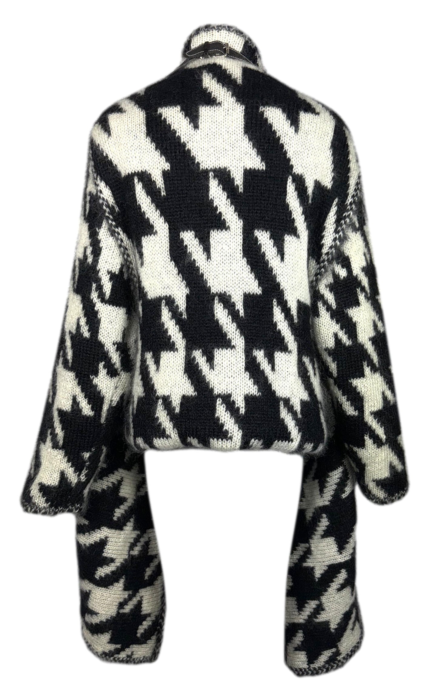 F/W 2009 Alexander McQueen Black & White Long & Short Cardigan Poncho Coat