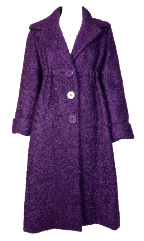F/W 2009 Christian Dior Haute Couture by John Galliano Purple High Waist 60's MOD Style Swing Coat