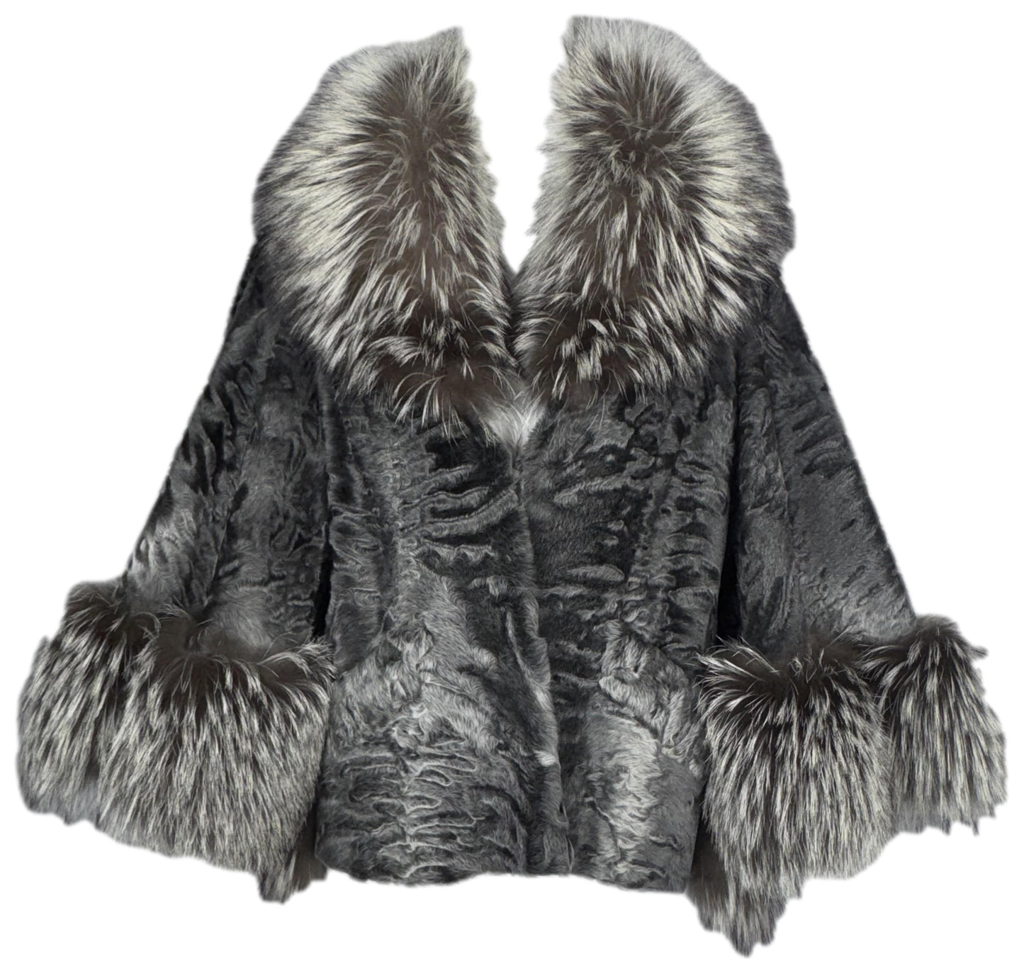 F/W 2009 Christian Dior x John Galliano Lamb & Fox Fur Kimono Sleeve Swing Coat Jacket