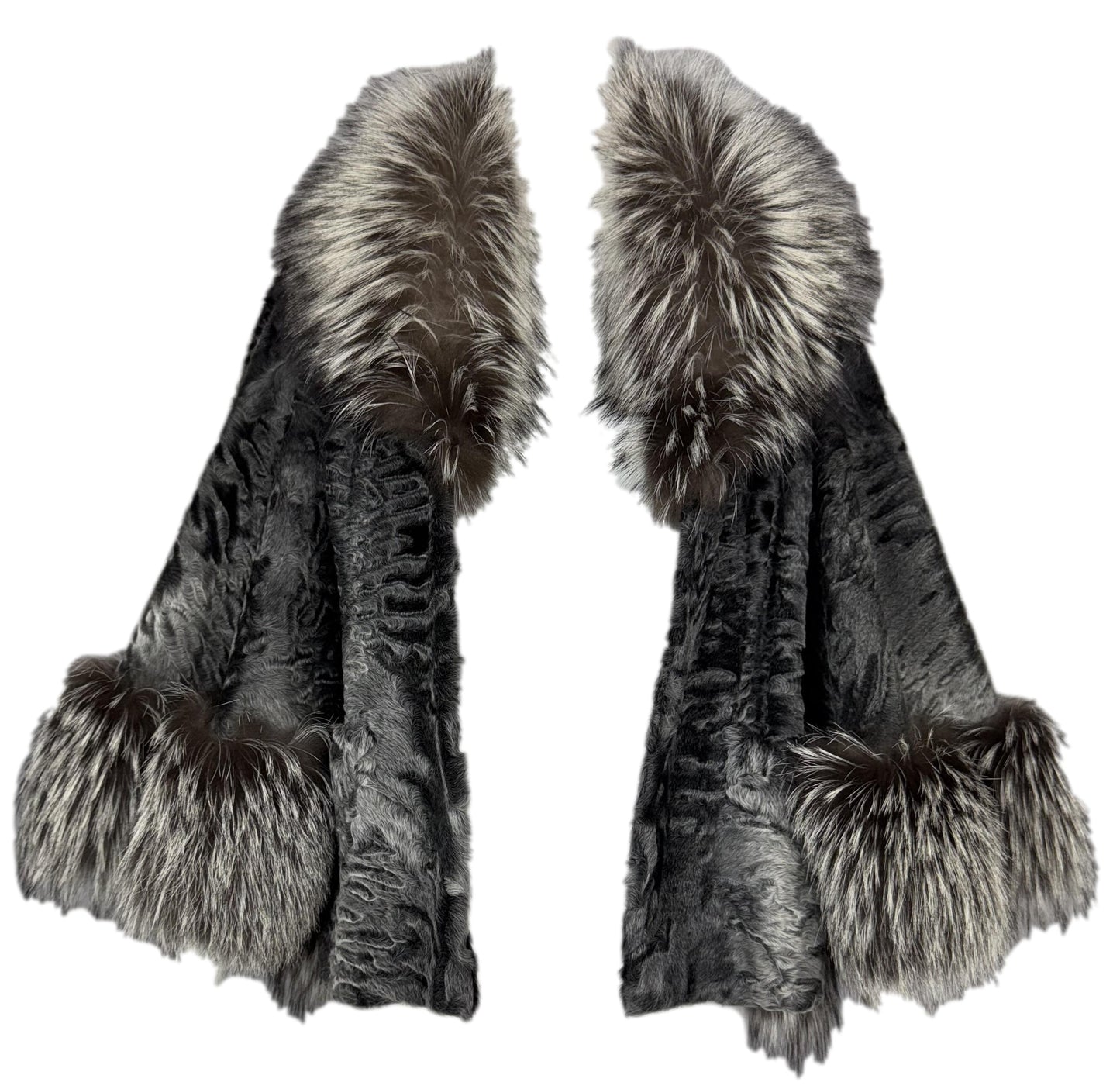 F/W 2009 Christian Dior x John Galliano Lamb & Fox Fur Kimono Sleeve Swing Coat Jacket