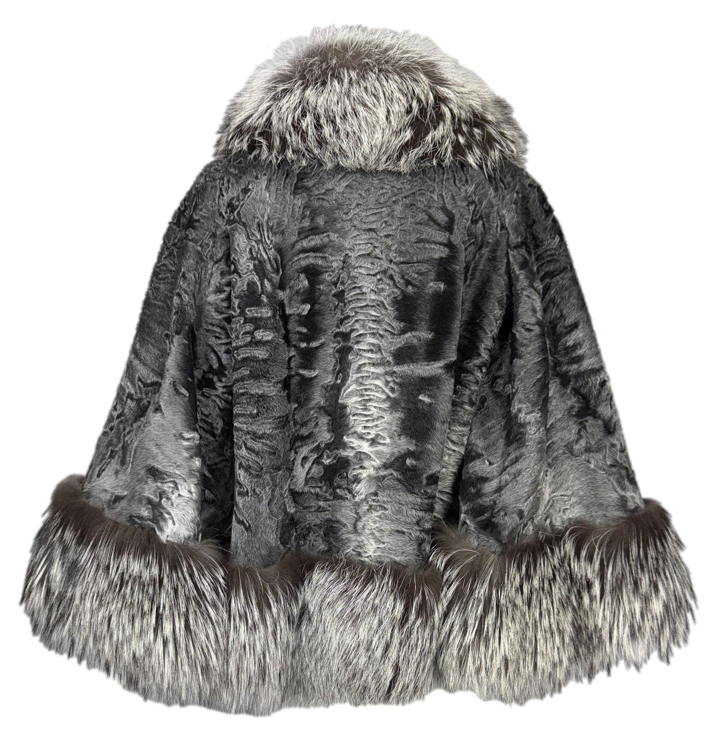 F/W 2009 Christian Dior x John Galliano Lamb & Fox Fur Kimono Sleeve Swing Coat Jacket