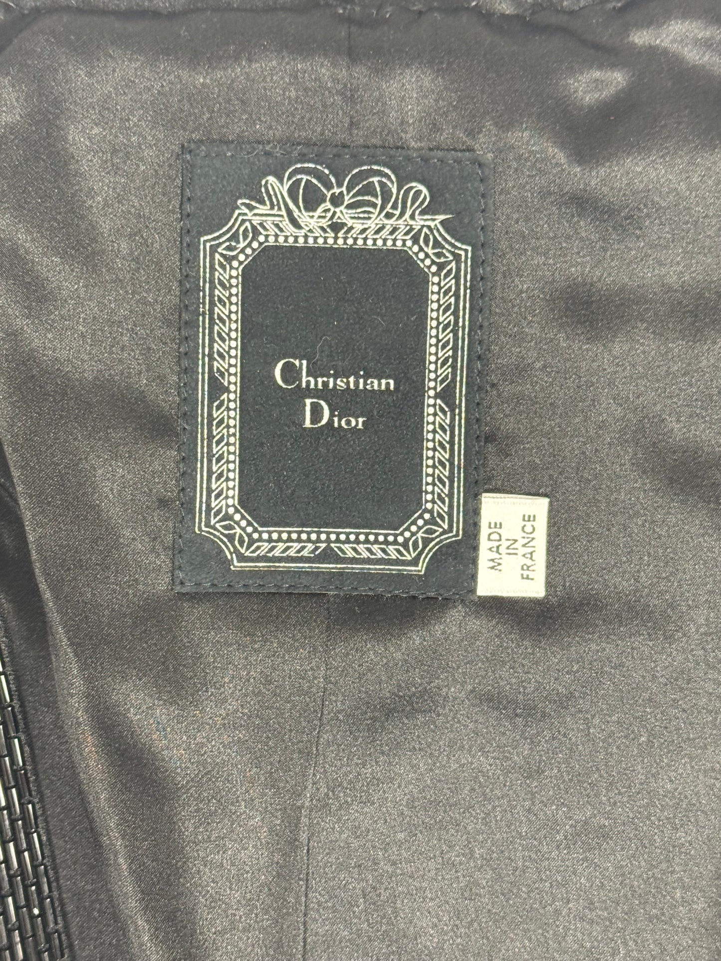 F/W 2009 Christian Dior x John Galliano 1940's Old Hollywood Style Black Beaded Mink Fur Shrug Cropped Jacket