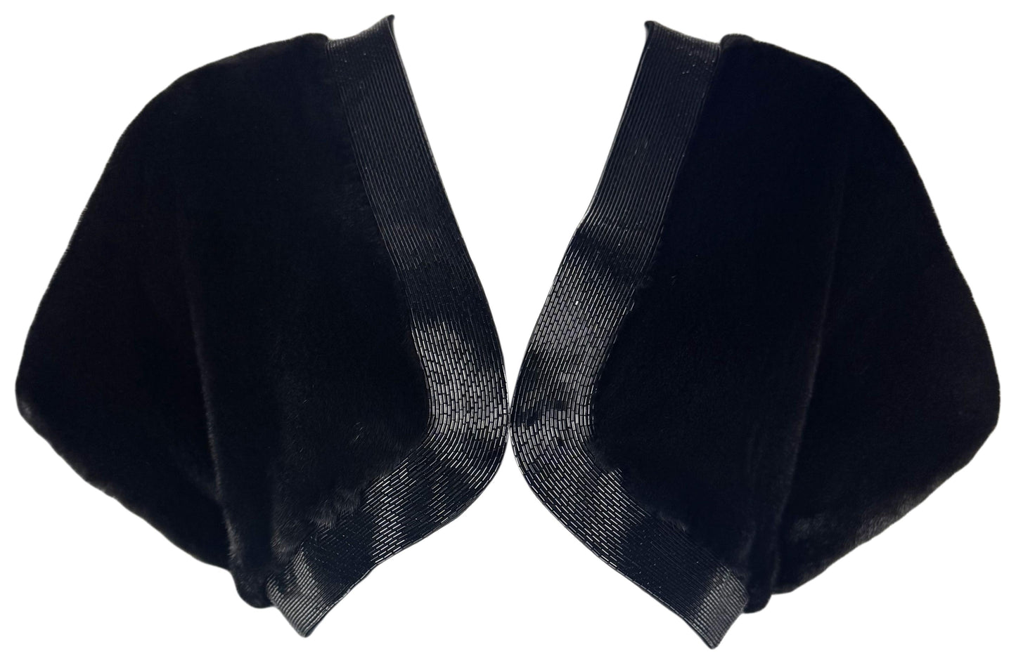 F/W 2009 Christian Dior x John Galliano 1940's Old Hollywood Style Black Beaded Mink Fur Shrug Cropped Jacket