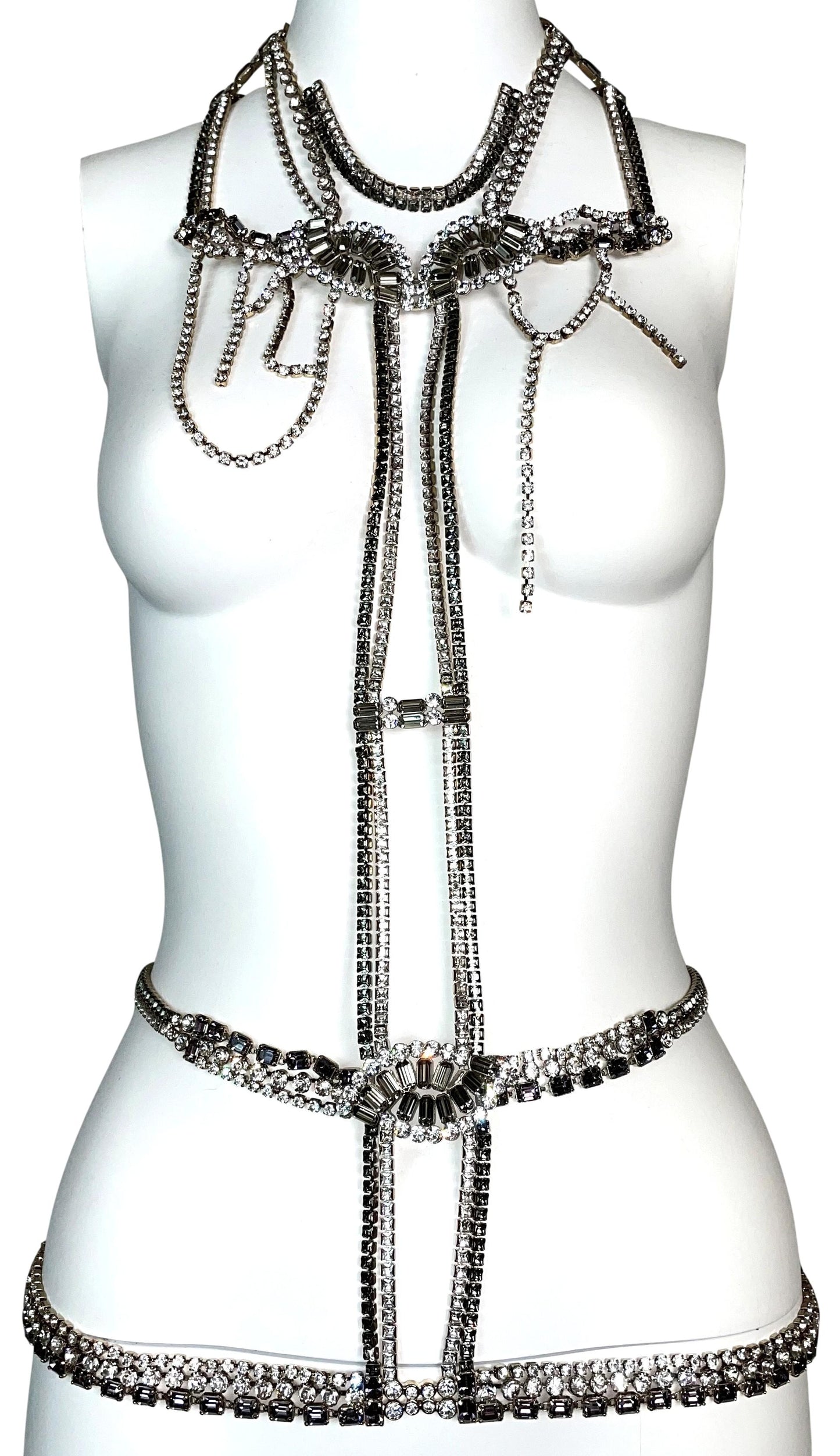 F/W 2009 Dsquared2 Crystal Chain Harness Body Jewelry Necklace