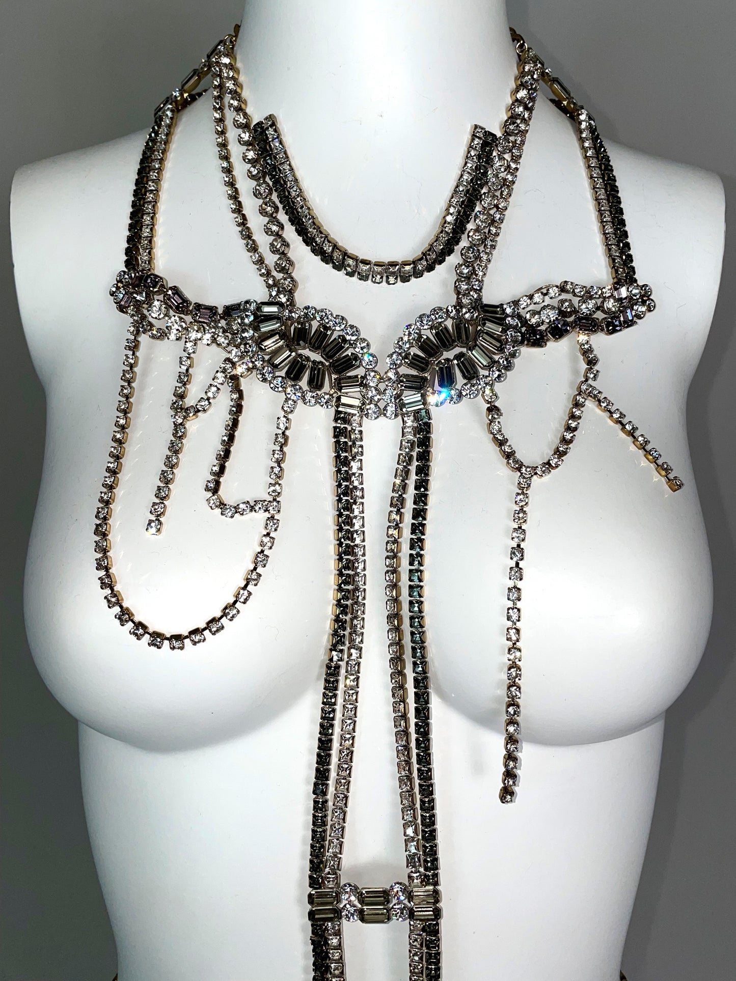 F/W 2009 Dsquared2 Crystal Chain Harness Body Jewelry Necklace
