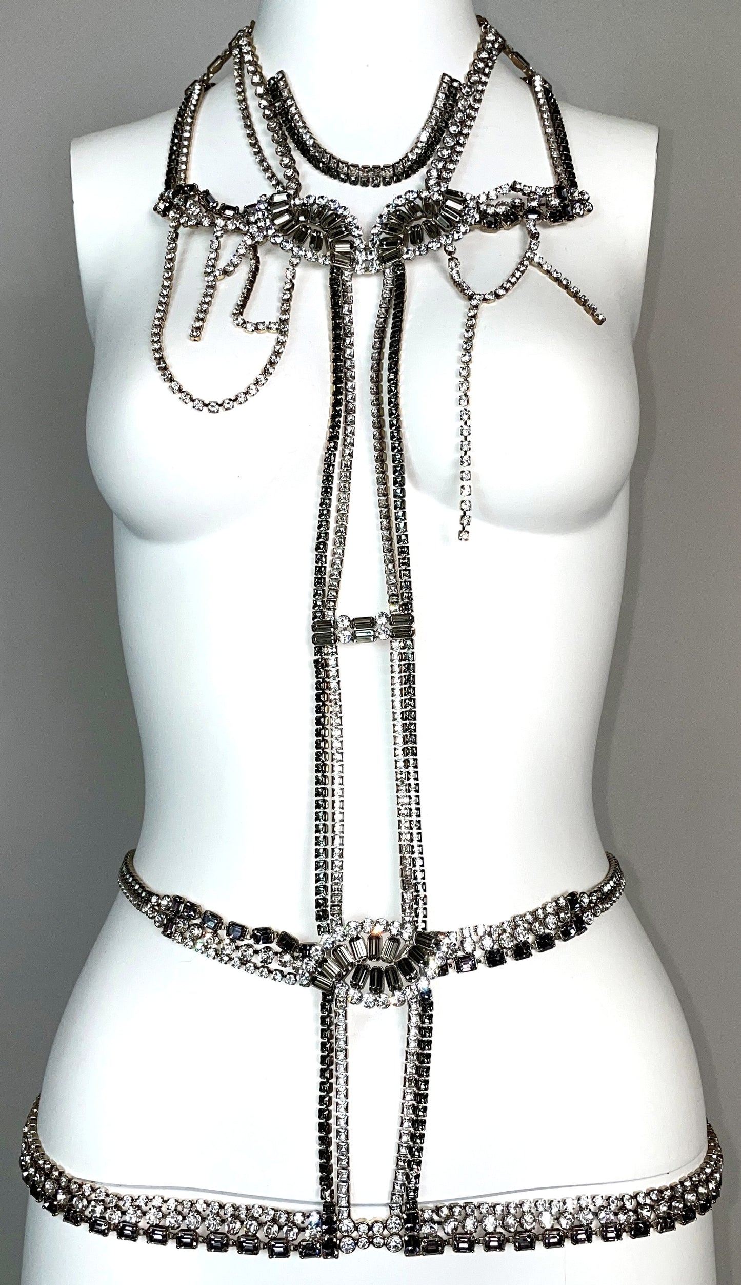 F/W 2009 Dsquared2 Crystal Chain Harness Body Jewelry Necklace