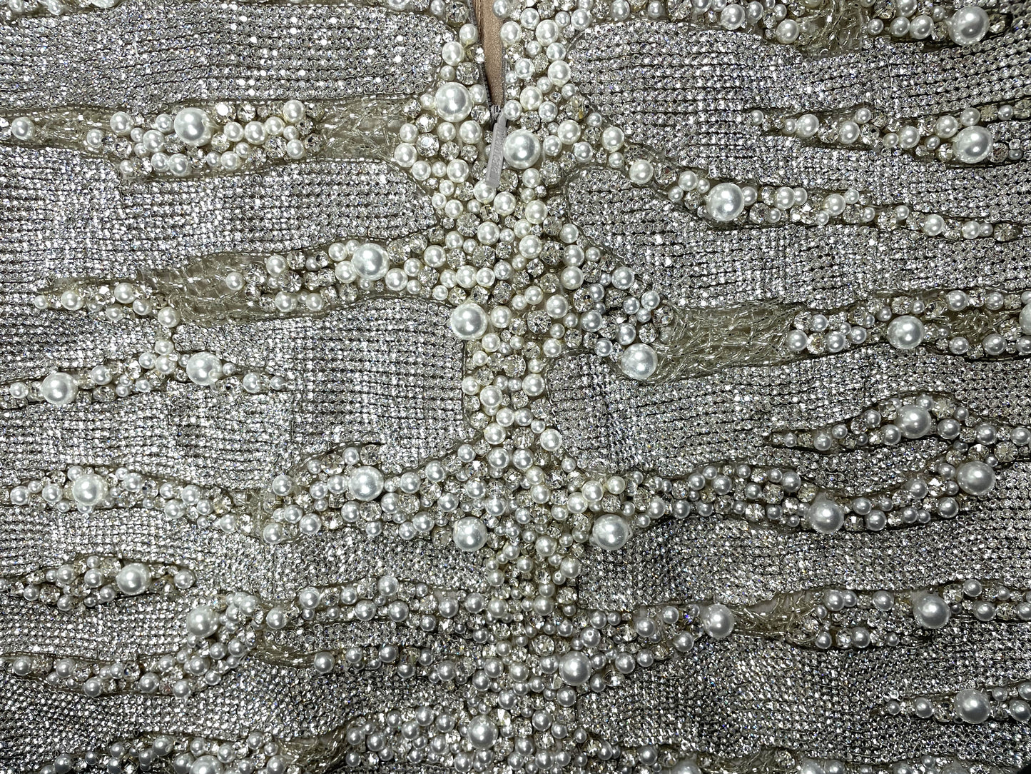 Roberto Cavalli Couture Numbered Crystal Chainmail Beaded Corset Off Shoulder Mini Dress