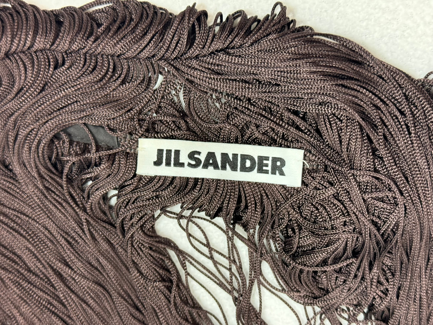 S/S 2009 Jil Sander Runway Sheer Brown Fringe Dress