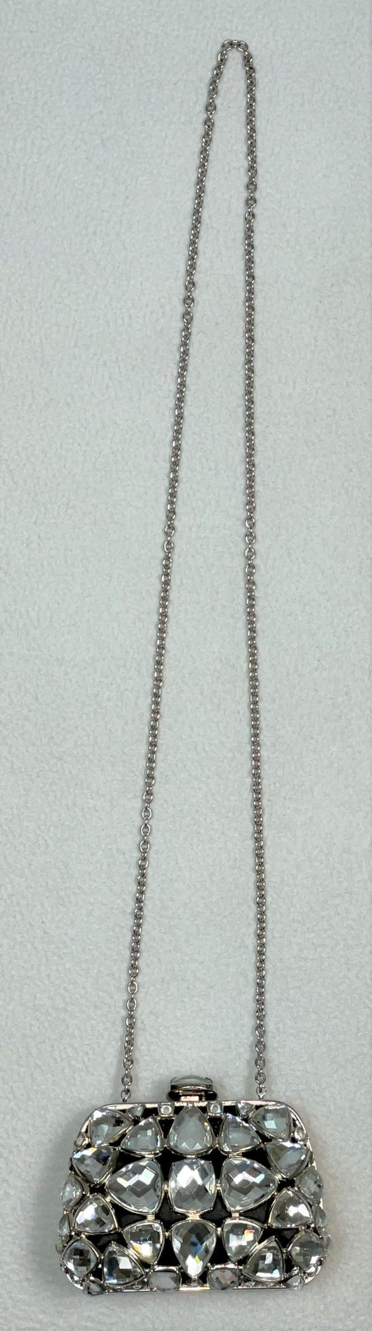 2010 Christian Dior by John Galliano Limited Edition Silver Crystal Minaudiere Clutch Handbag