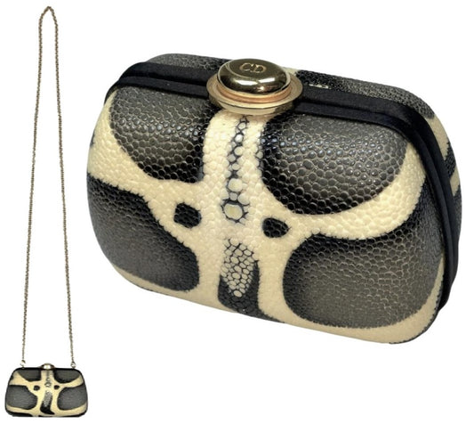 2010 Christian Dior x John Galliano Lizard Minauderie Clutch Handbag