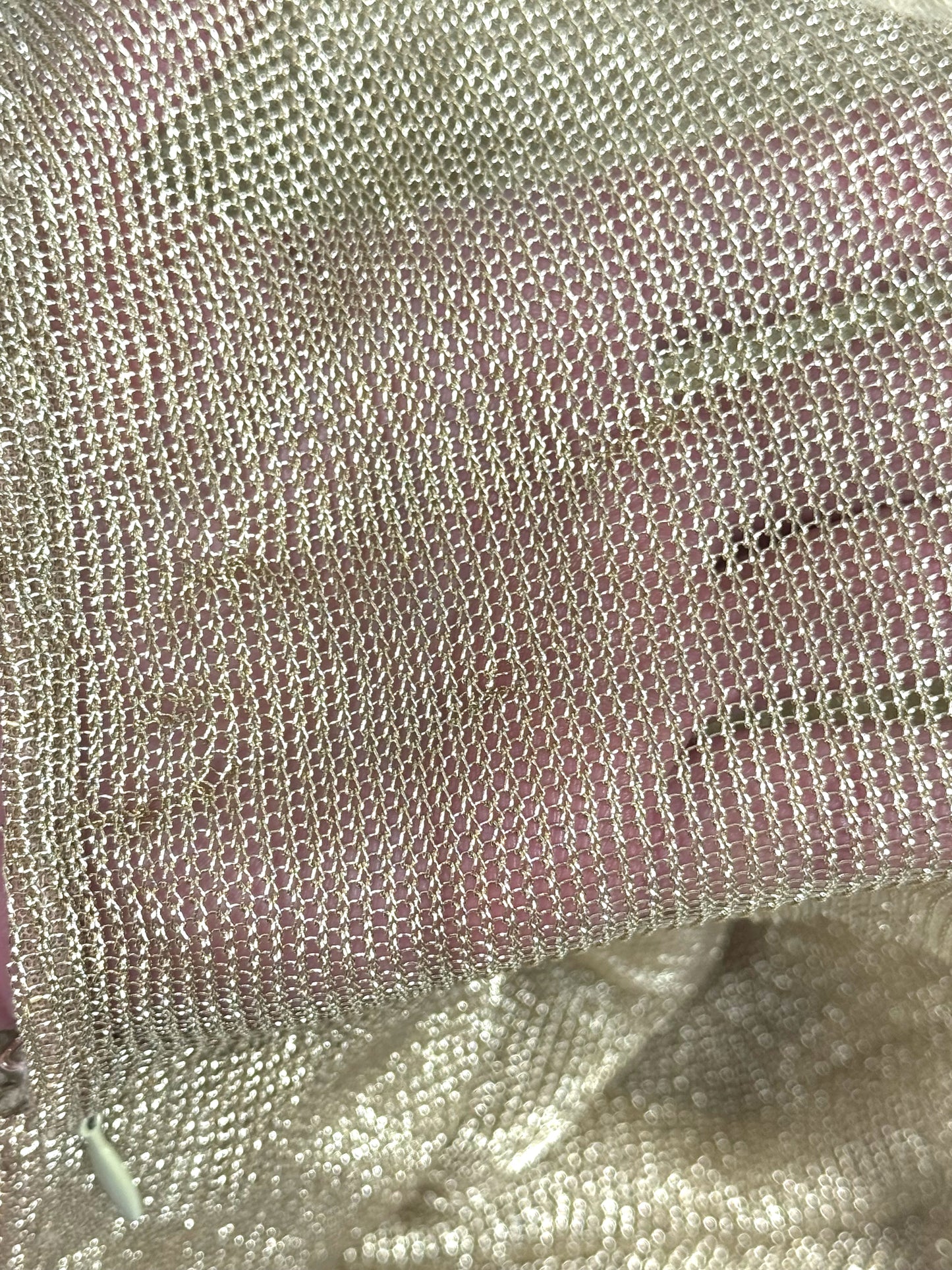 S/S 2010 Christian Dior x John Galliano Sheer Gold Lurex "Chainmail" 1940's Old Hollywood Off Shoulder Wiggle Mermaid Gown Dress